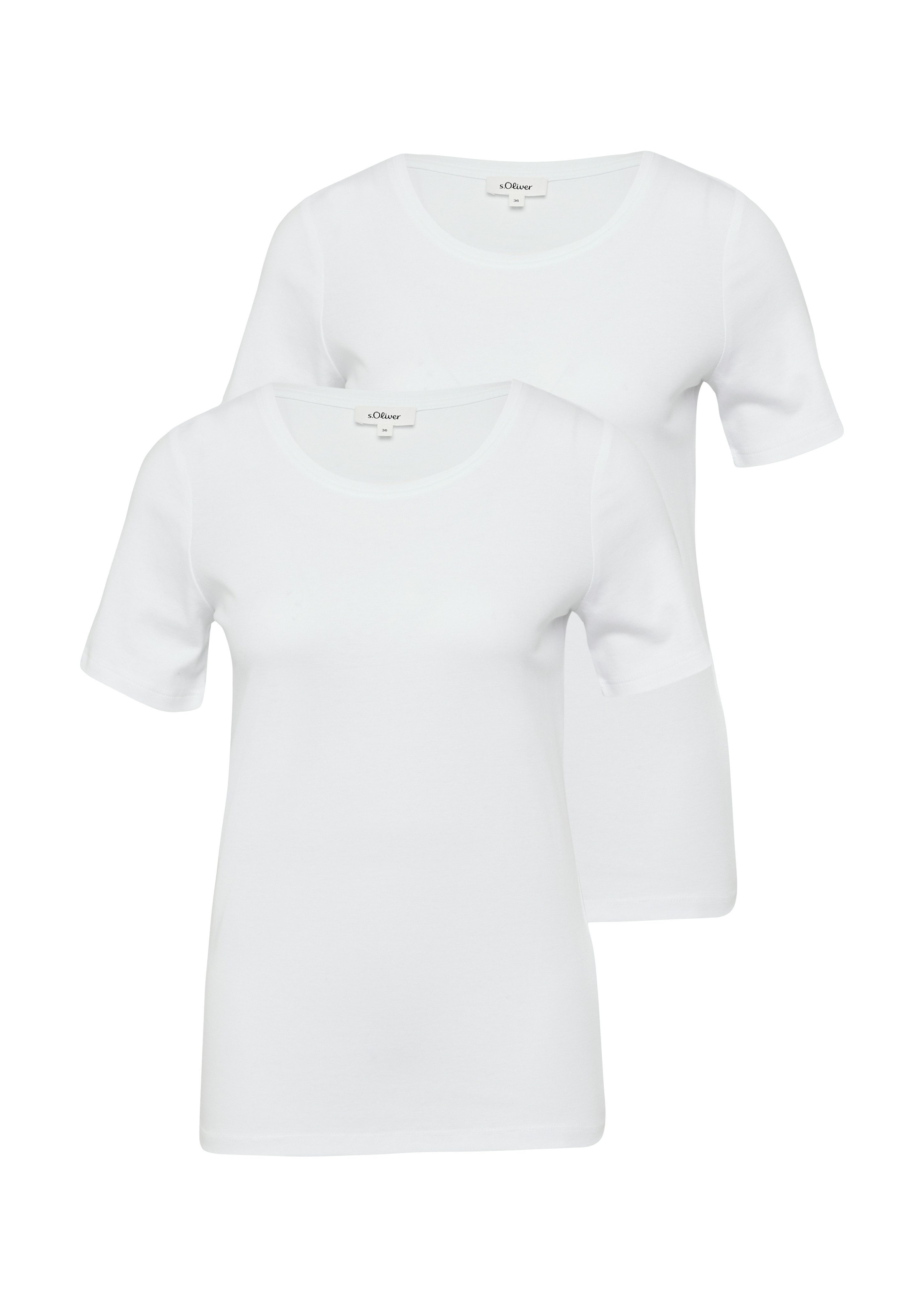 s.Oliver T-Shirt (2-tlg) aus Interlockjersey im 2er-Pack