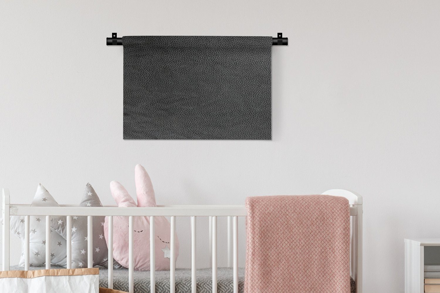 MuchoWow Wanddekoobjekt Leder - - - Wohnzimmer, Wandbehang, Wanddeko Hell, Kinderzimmer Schlafzimmer, für Schwarz Lederoptik Kleid