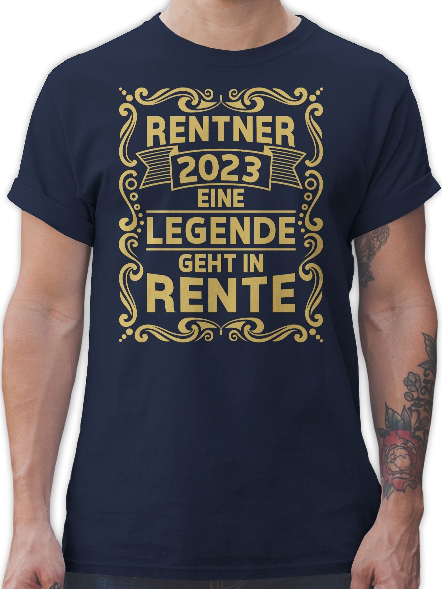 Rente Geschenk geht Rentner 2023 in Shirtracer Legende 02 Blau Rentner T-Shirt Eine Navy