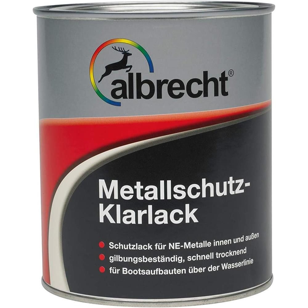 Lack Albrecht Metallschutzlack Metallschutz-Klarlack hitzebeständiger Lack für NE-Metalle, Schnelltrocknend & wetterfest