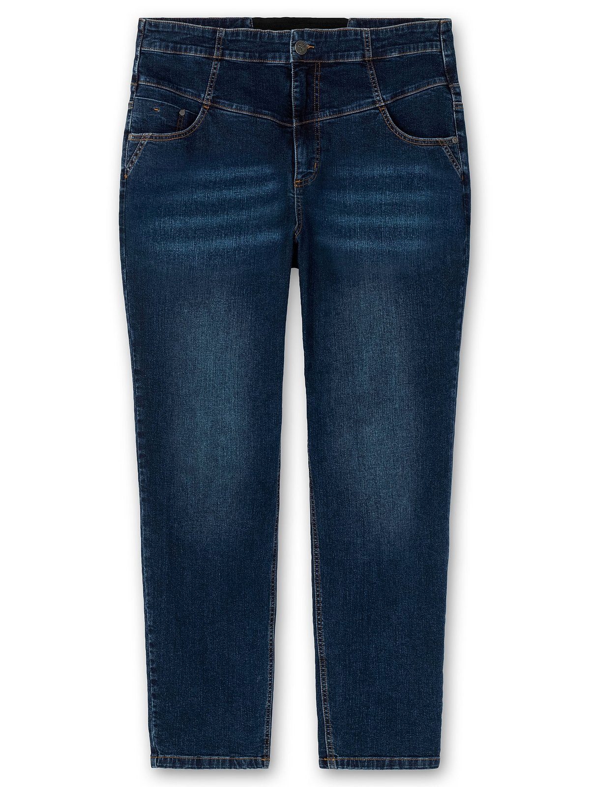 breitem Stretch-Jeans mit High-Waist-Bund Sheego Denim dark Größen blue Große