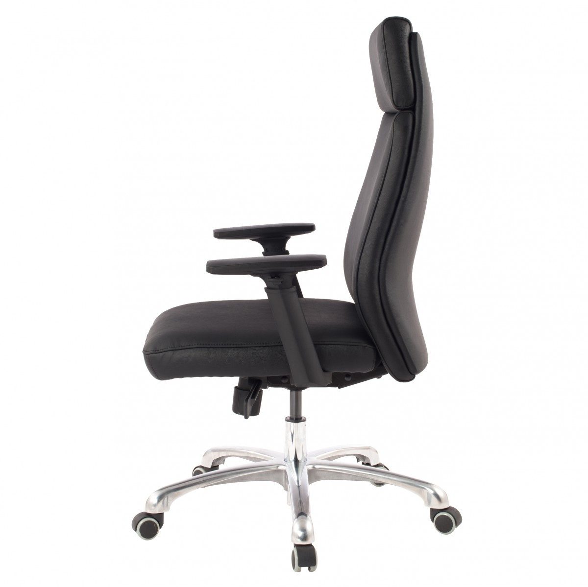 freiraum Chefsessel PORTO, 120kg, Leder schwarz - 68x118x75cm (BxHxT)