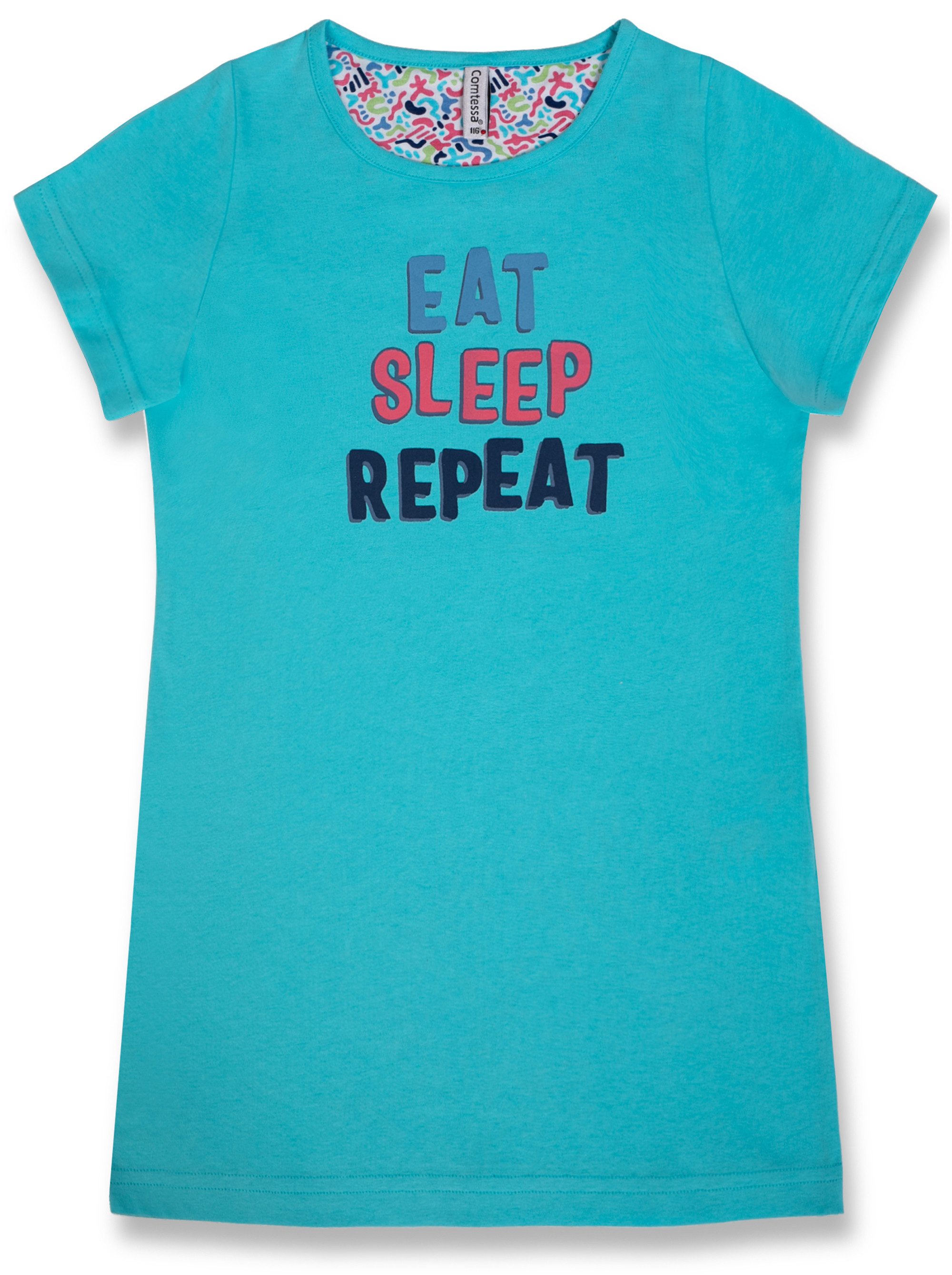 comtessa Nachthemd Comte Kids (Set, 1-tlg., 1-teilig) Mädchen Sleepshirt Pyjama Kurzarm Baumwolle