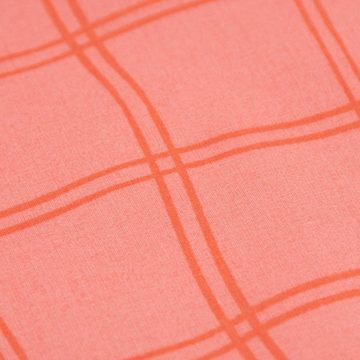 SCHÖNER LEBEN. Stoff Tischdeckenstoff besch. Baumwolle Enduit Gitter Karo rosa 1,45m, abwaschbar