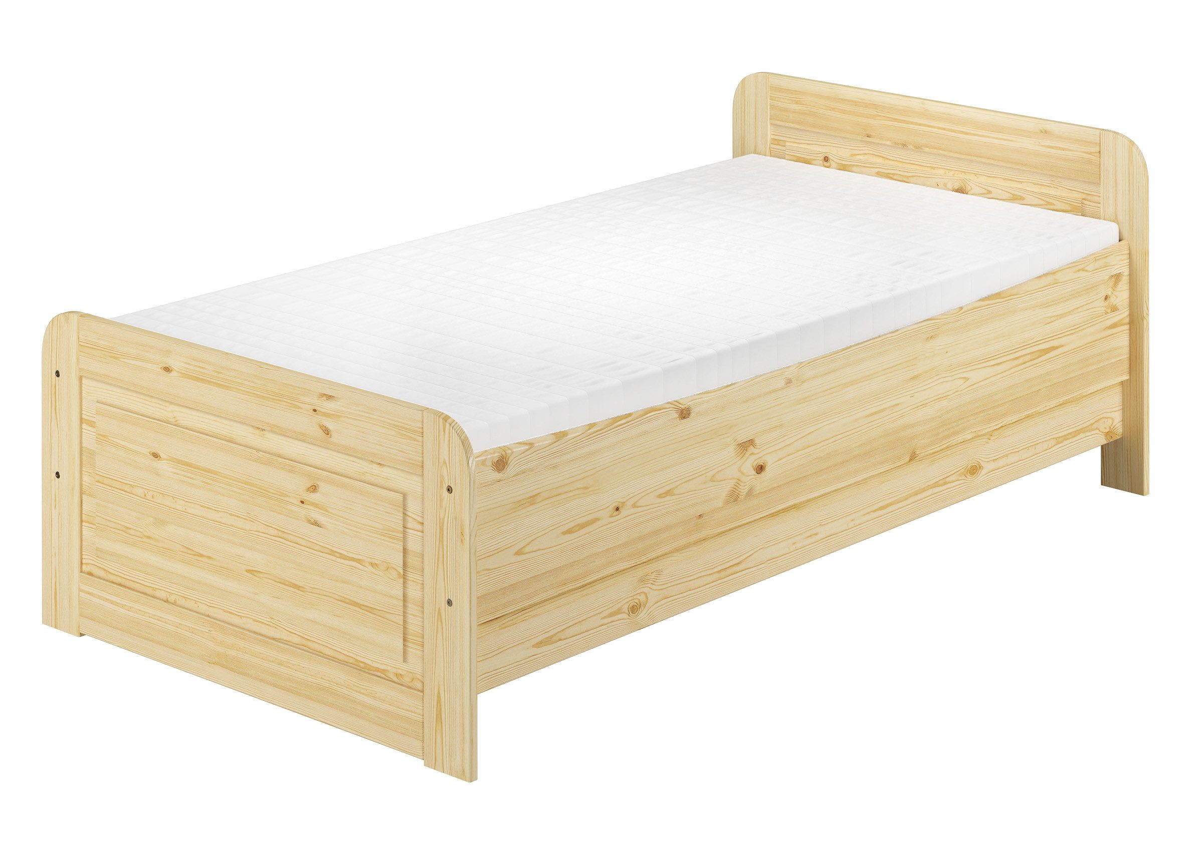 ERST-HOLZ Bettgestell Seniorenbett 90 x 200 Kiefer Massiv mit Rost und Matr günstig online kaufen