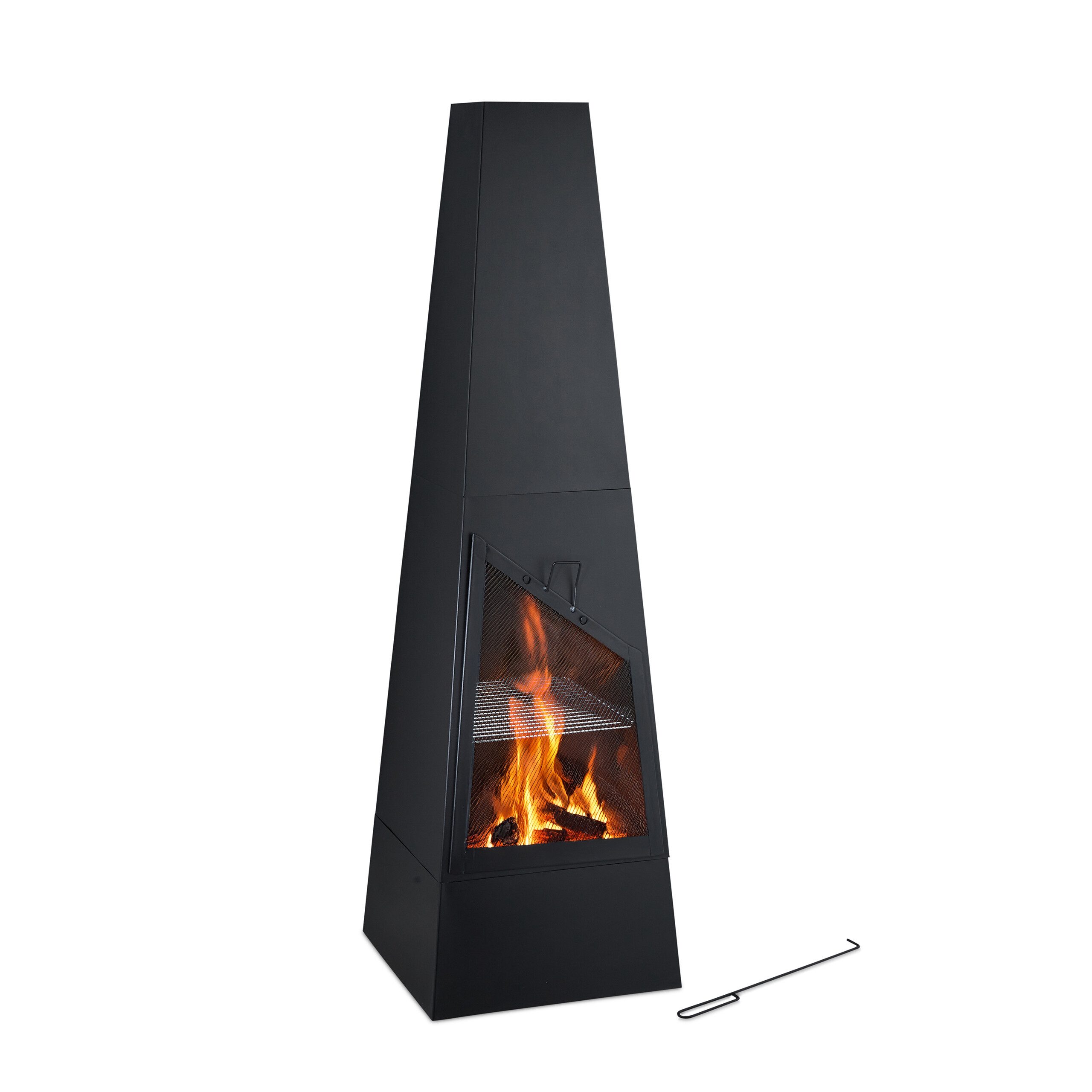 relaxdays Feuerstelle Gartenkamin mit Grillfunktion günstig online kaufen