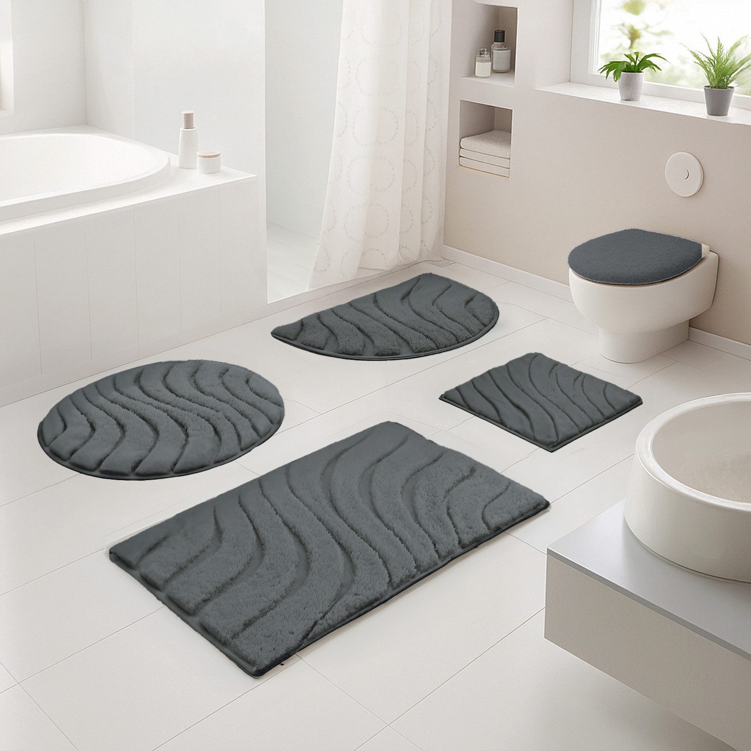 OTTO home Badematte Levii, Badvorleger, Badezimmer Teppich, sehr weich, Höh günstig online kaufen