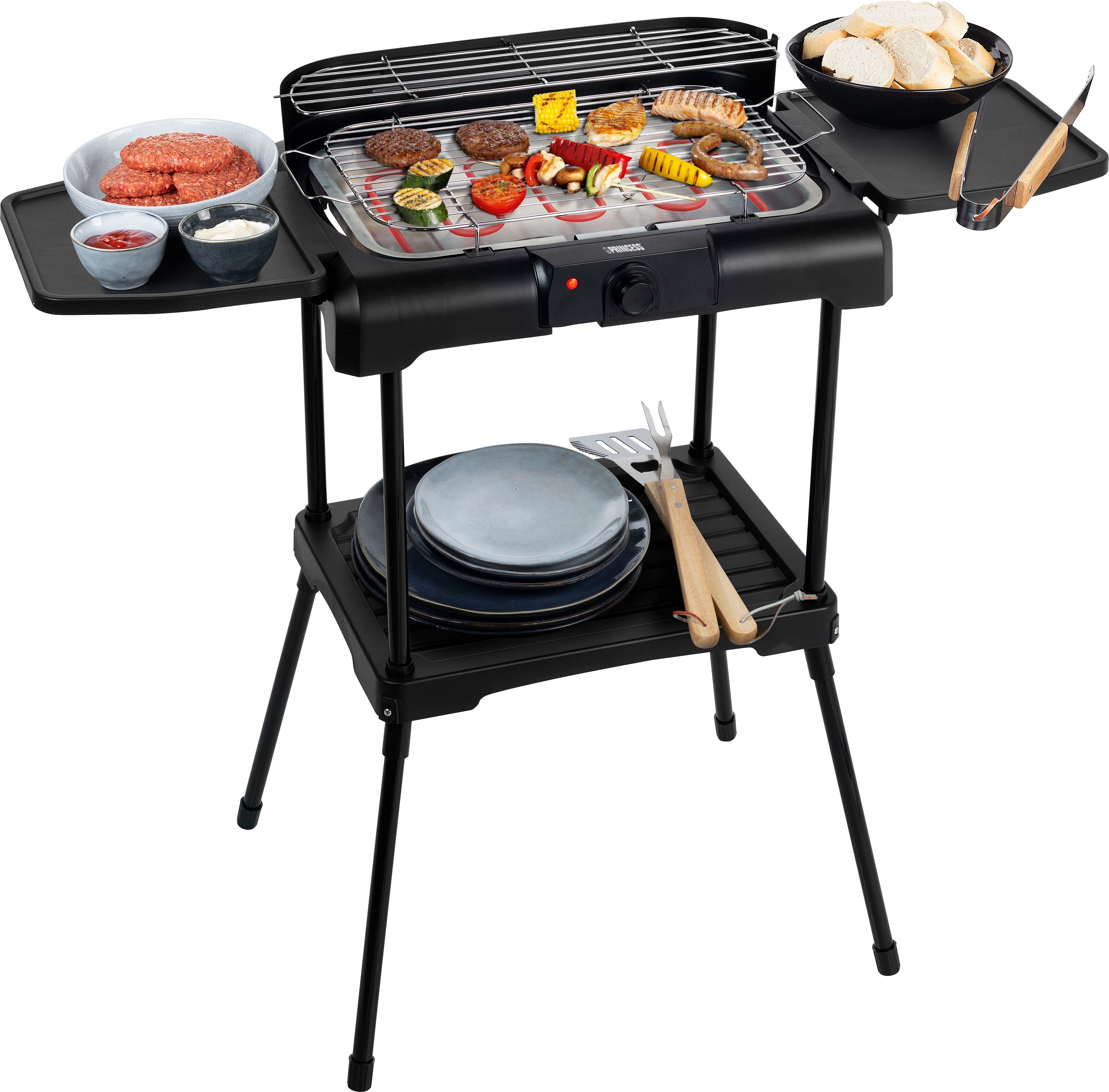 mit Seitentischen, 112250, schwarz PRINCESS 2200 W, Standgrill