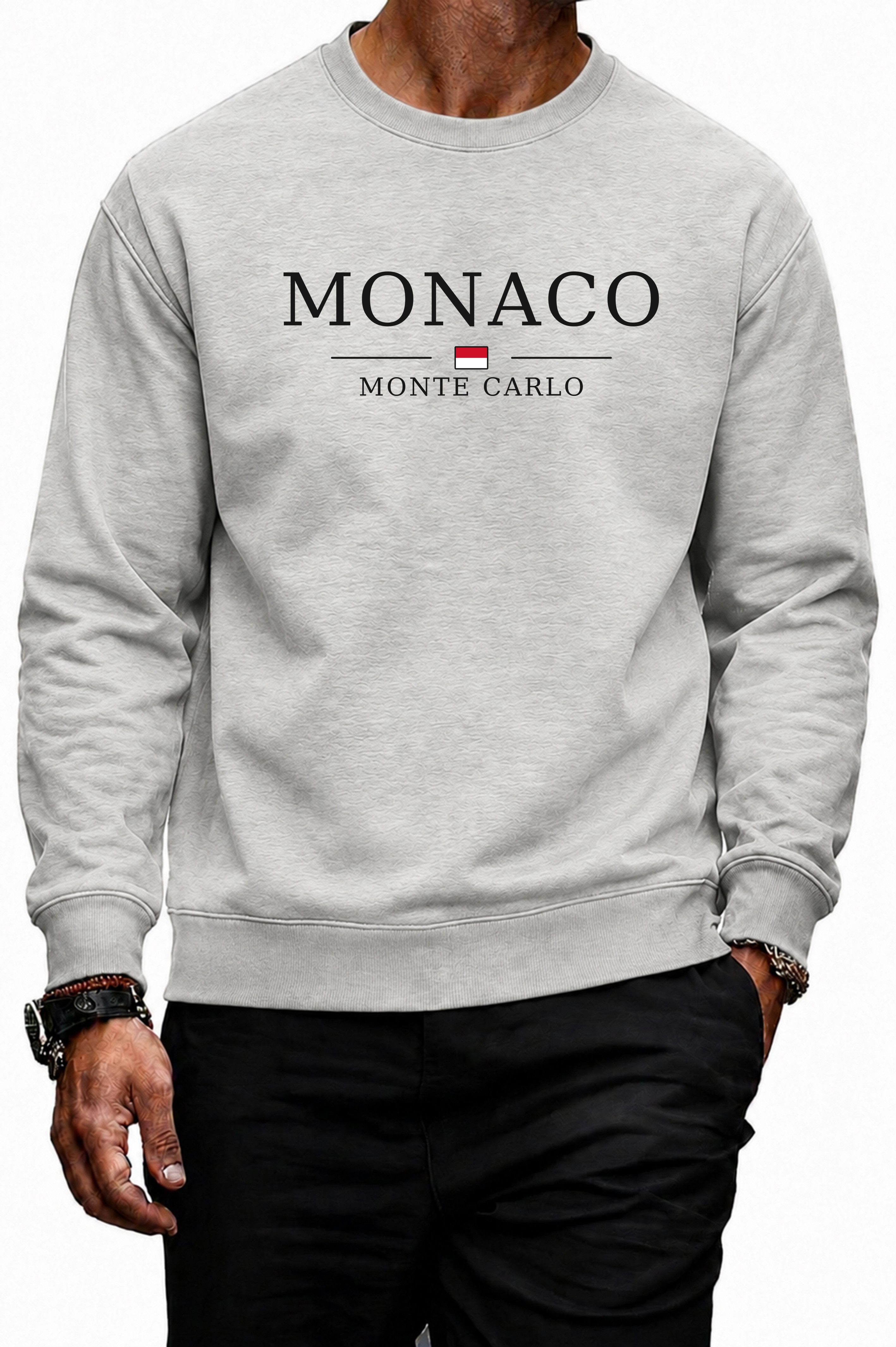 Banco Sweatshirt Herren Rundhalspullover Pullover Langarmshirt Pulli Monte Carlo