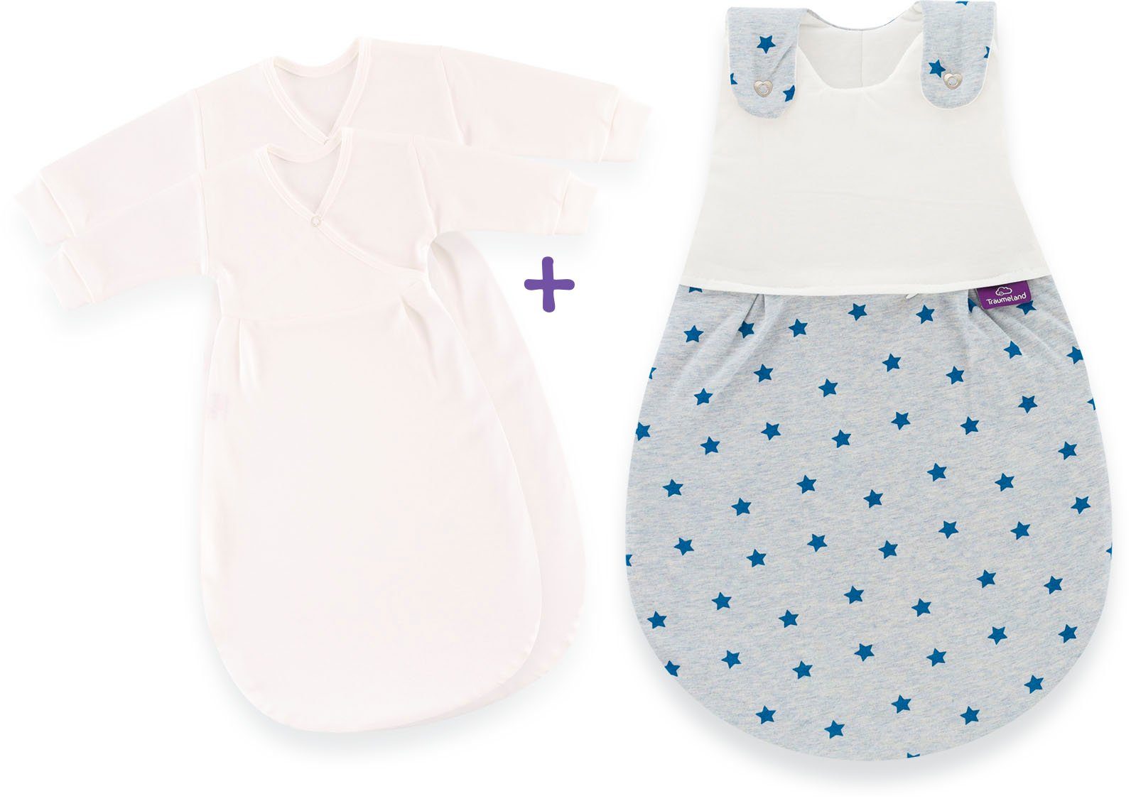 Träumeland Babyschlafsack 3tlg. Set LIEBMICH, Design Sternentraum blau (3 tlg)