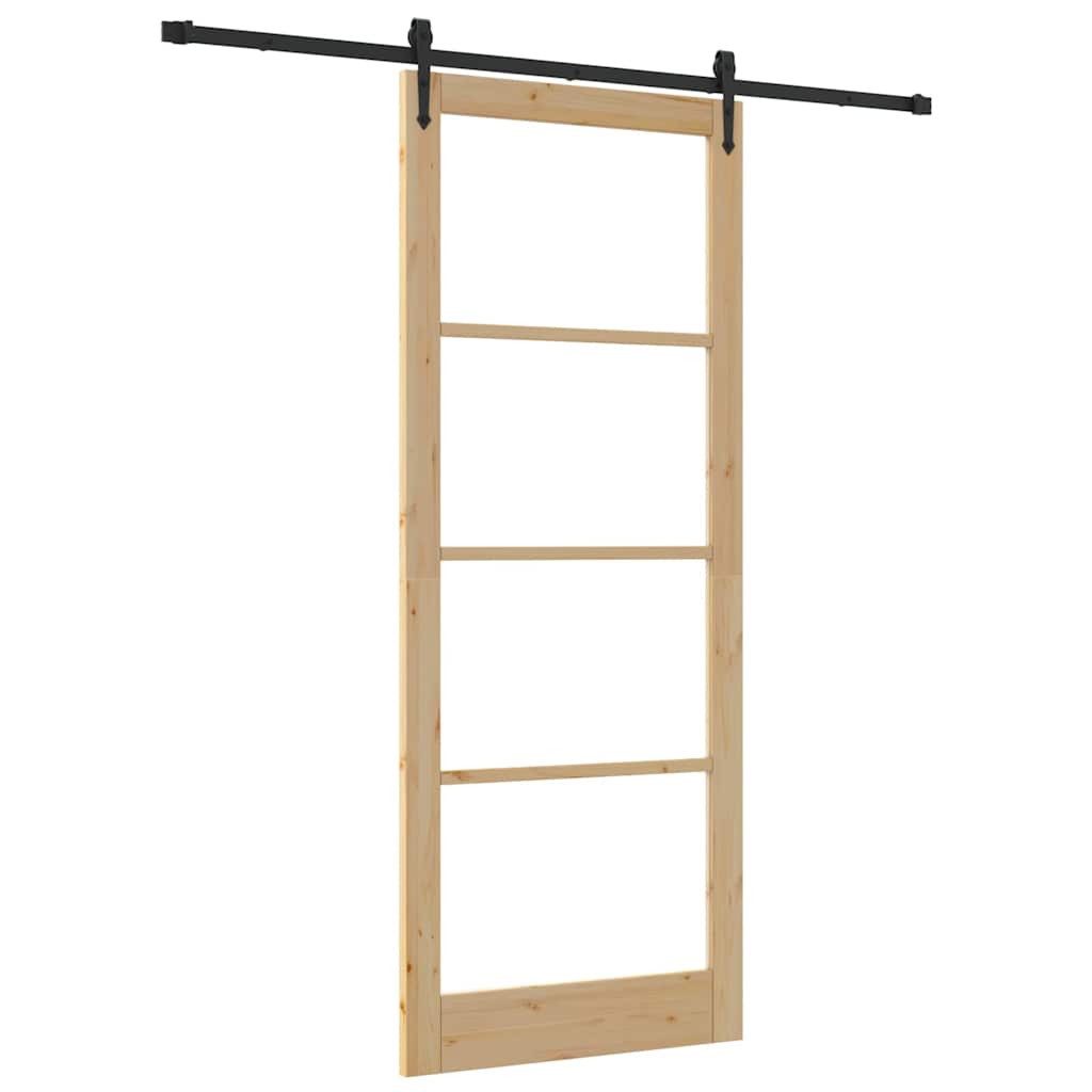 vidaXL Haustür Schiebetür ORKDAL Natur 93 x 232 cm Massivholz Kiefer und Glas (1-St)