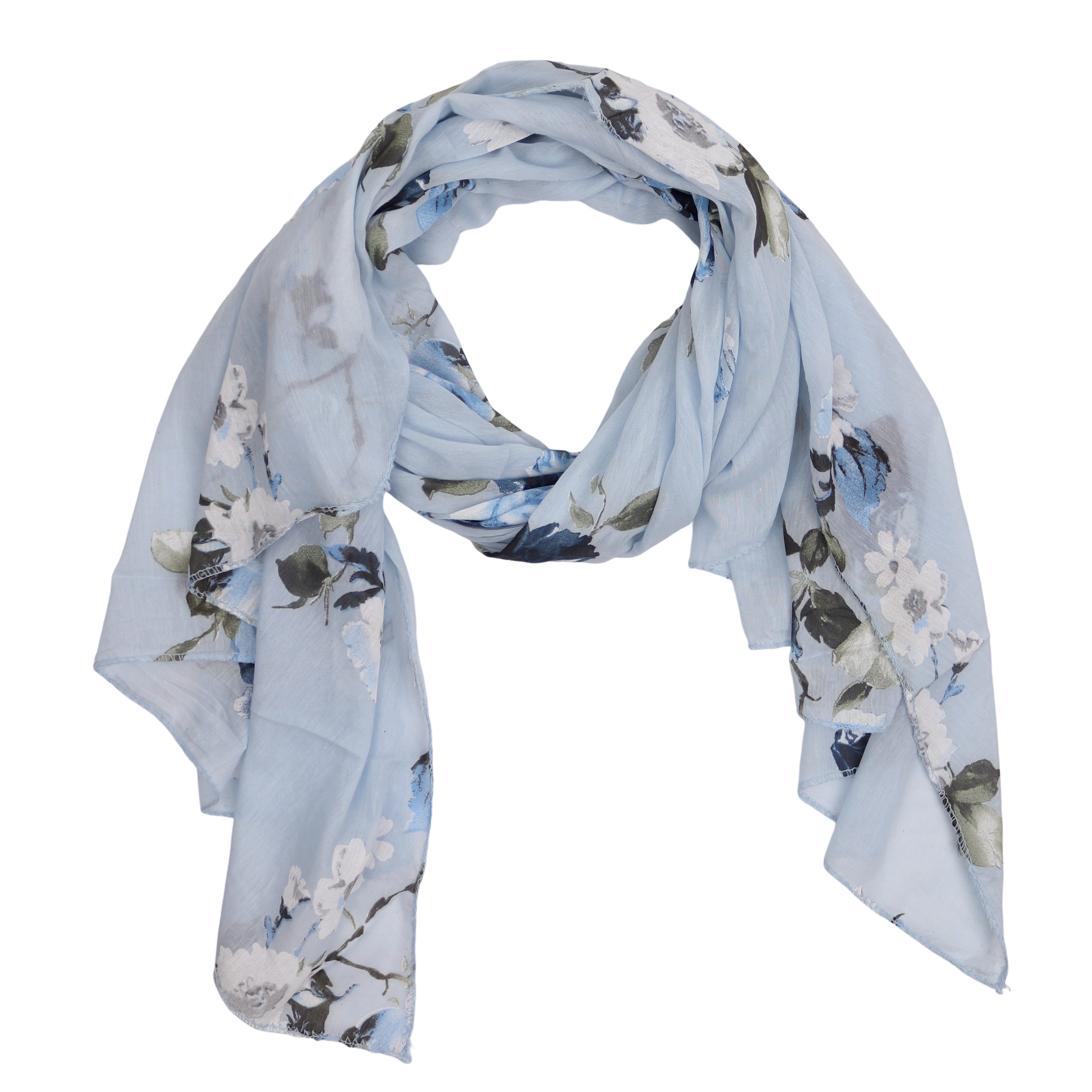 MIRROSI Modeschal Asymmetrischer Schal, Made in Italy 20% Seide 80% Baumwolle, (Ca.170x77cm; leicht und bequem), Damen Halstuch ideal für Frühling, Sommer und Herbst
