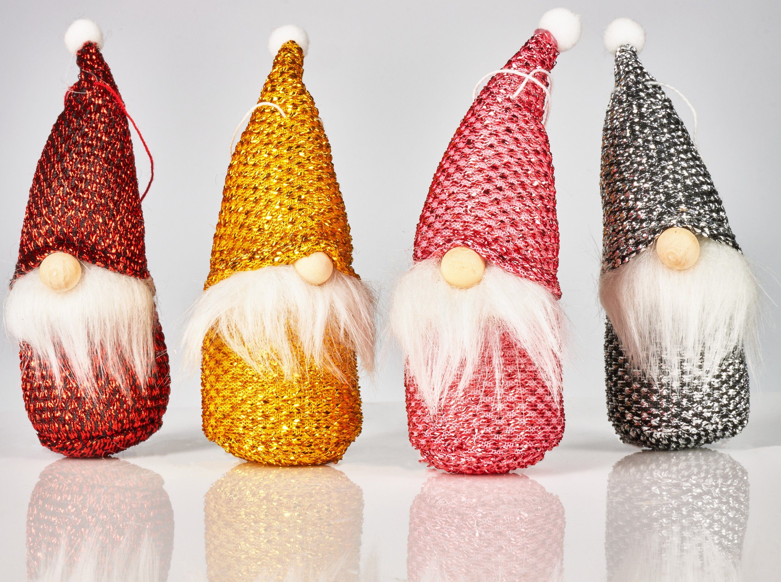 und Weihnachtsfiguren Weihnachtsdeko cm Gnome aus Set, hoch, Strick, Geschenkbox, 8 BRUBAKER (8-tlg), in Zwerge, Holz Weihnachtsanhänger Weihnachtszwerge Christbaumschmuck Baumanhänger