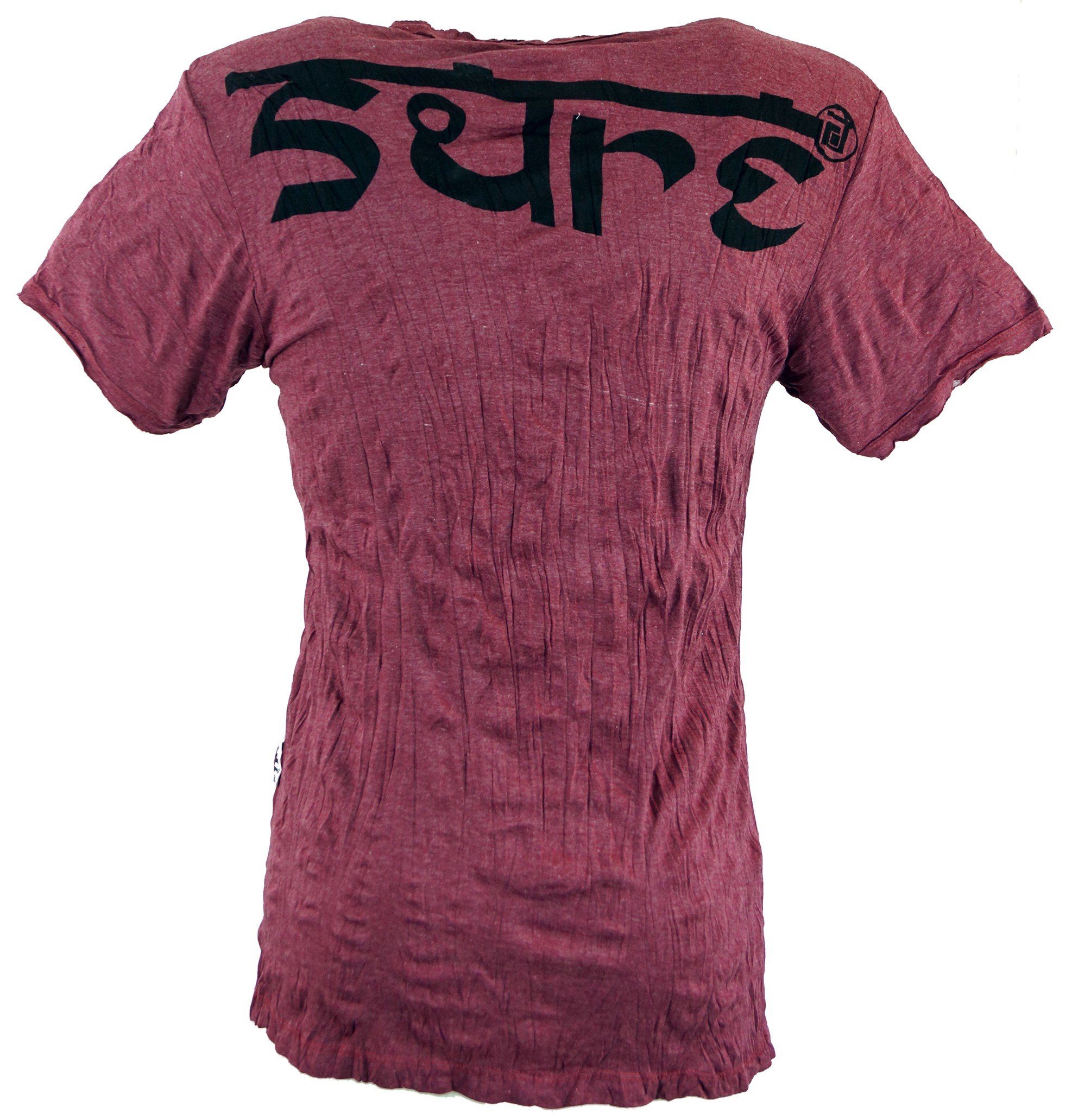 Style, T-Shirt Goa T-Shirt - Festival, Buddha Bekleidung bordeaux alternative Sure Guru-Shop