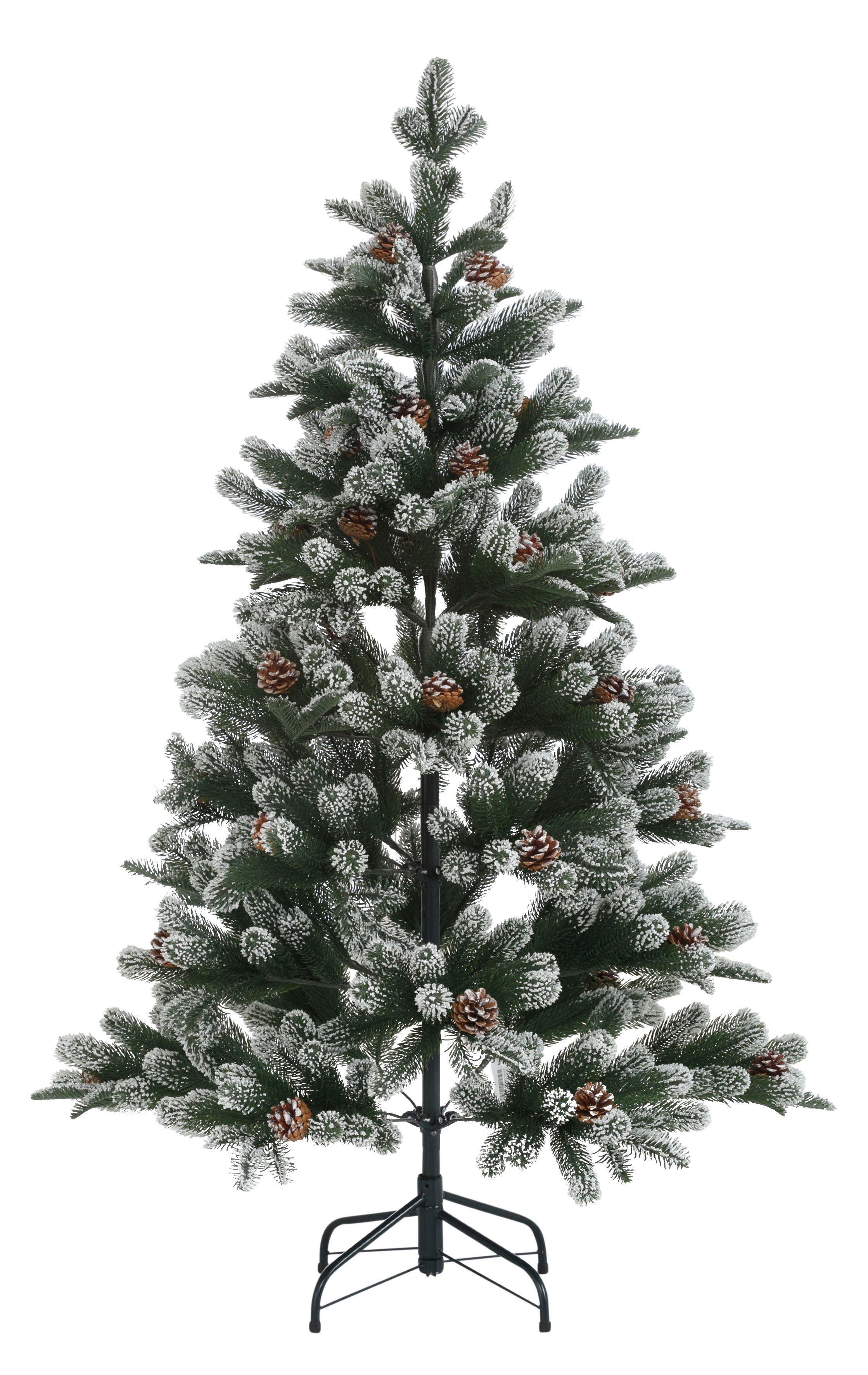Myflair Möbel & Accessoires Künstlicher Weihnachtsbaum Weihnachtsdeko, Snow on Green, künstlicher Christbaum, Tannenbaum, mit leicht beschneiten Ästen und Tannenzapfen