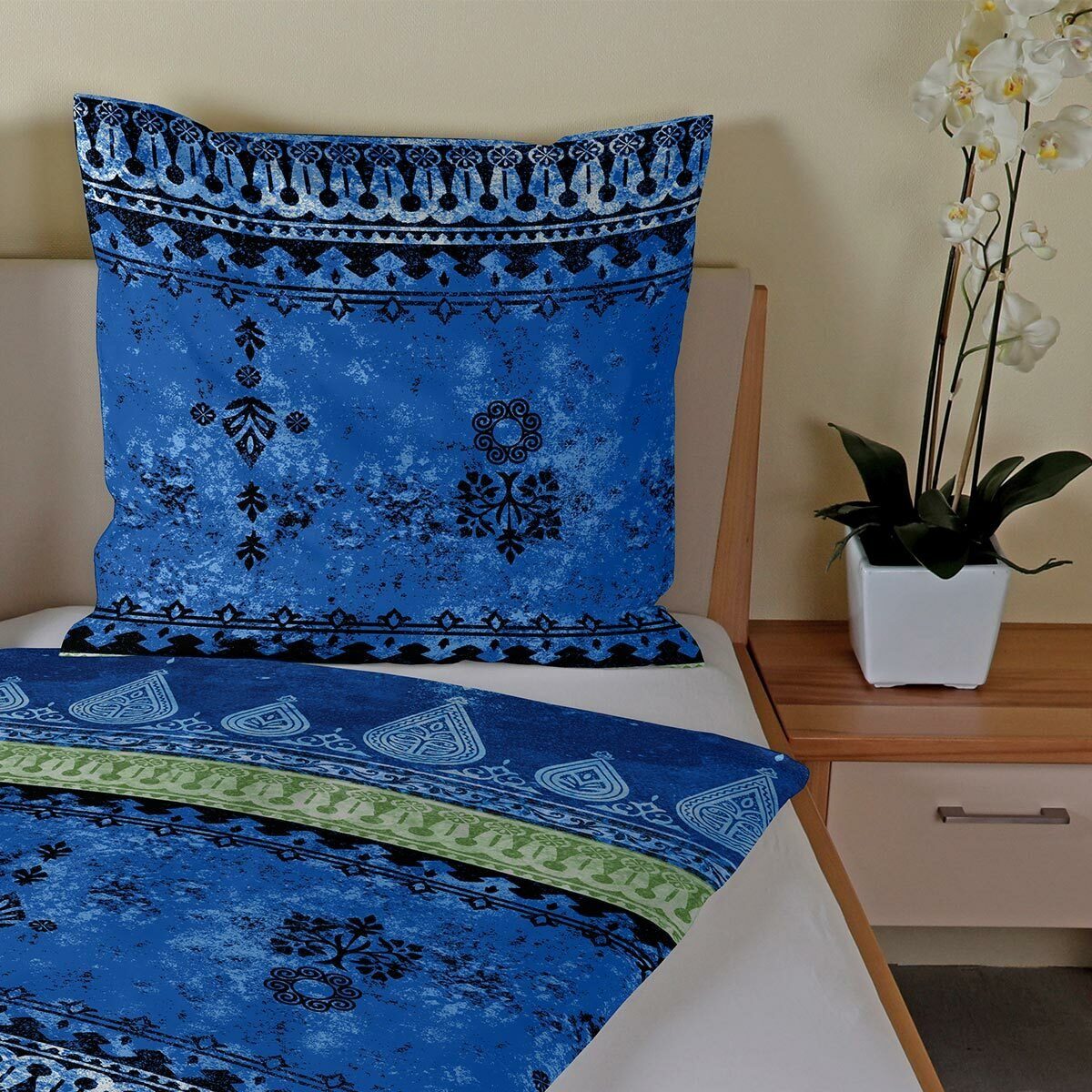 TRAUMSCHLAF Bettwäsche Indi blau, Mako Satin, günstig online kaufen