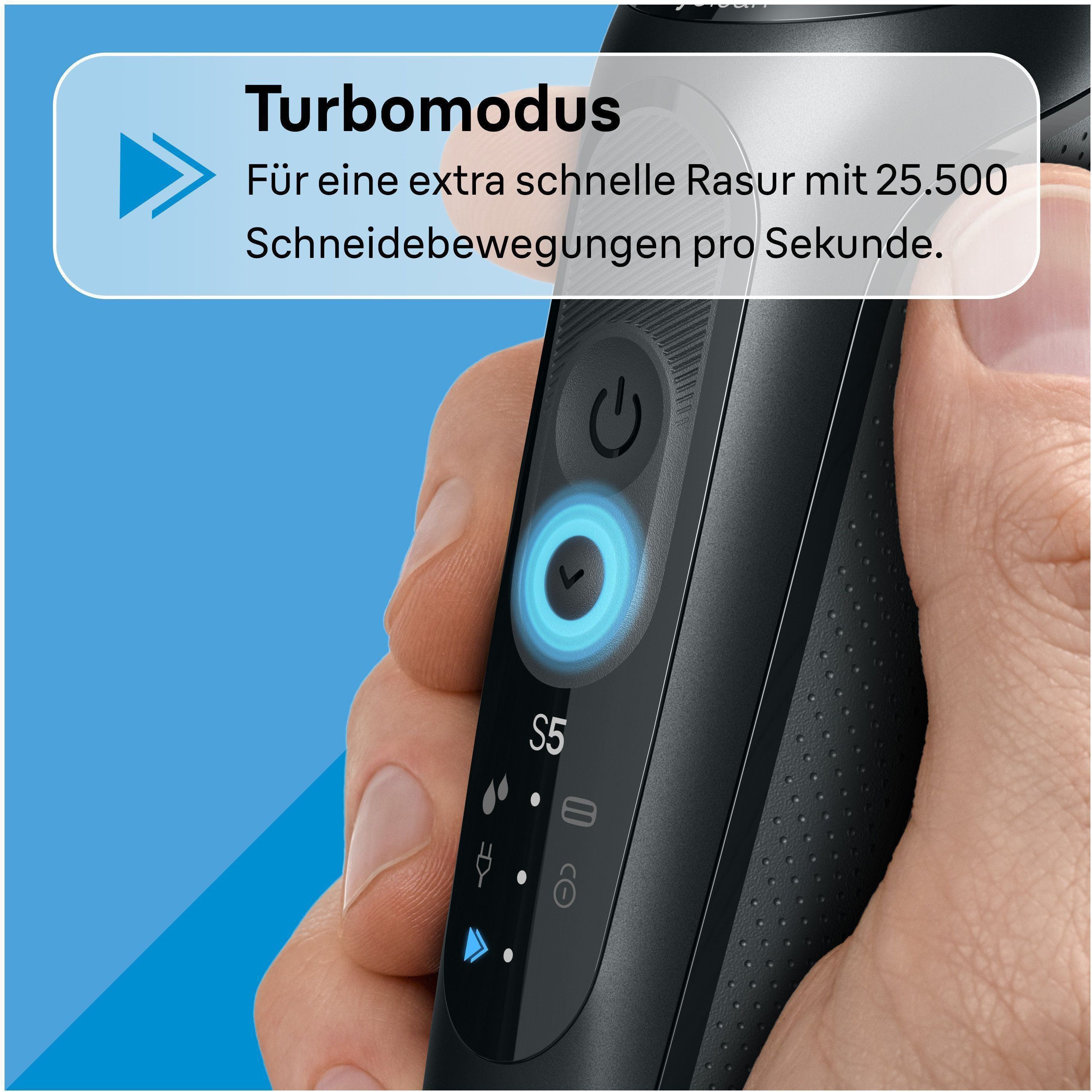 Braun Elektrorasierer Series 5 52-N7200cc, Reinigungsstation, Wasserdichter Folienrasierer, mit Präzisionstrimmer