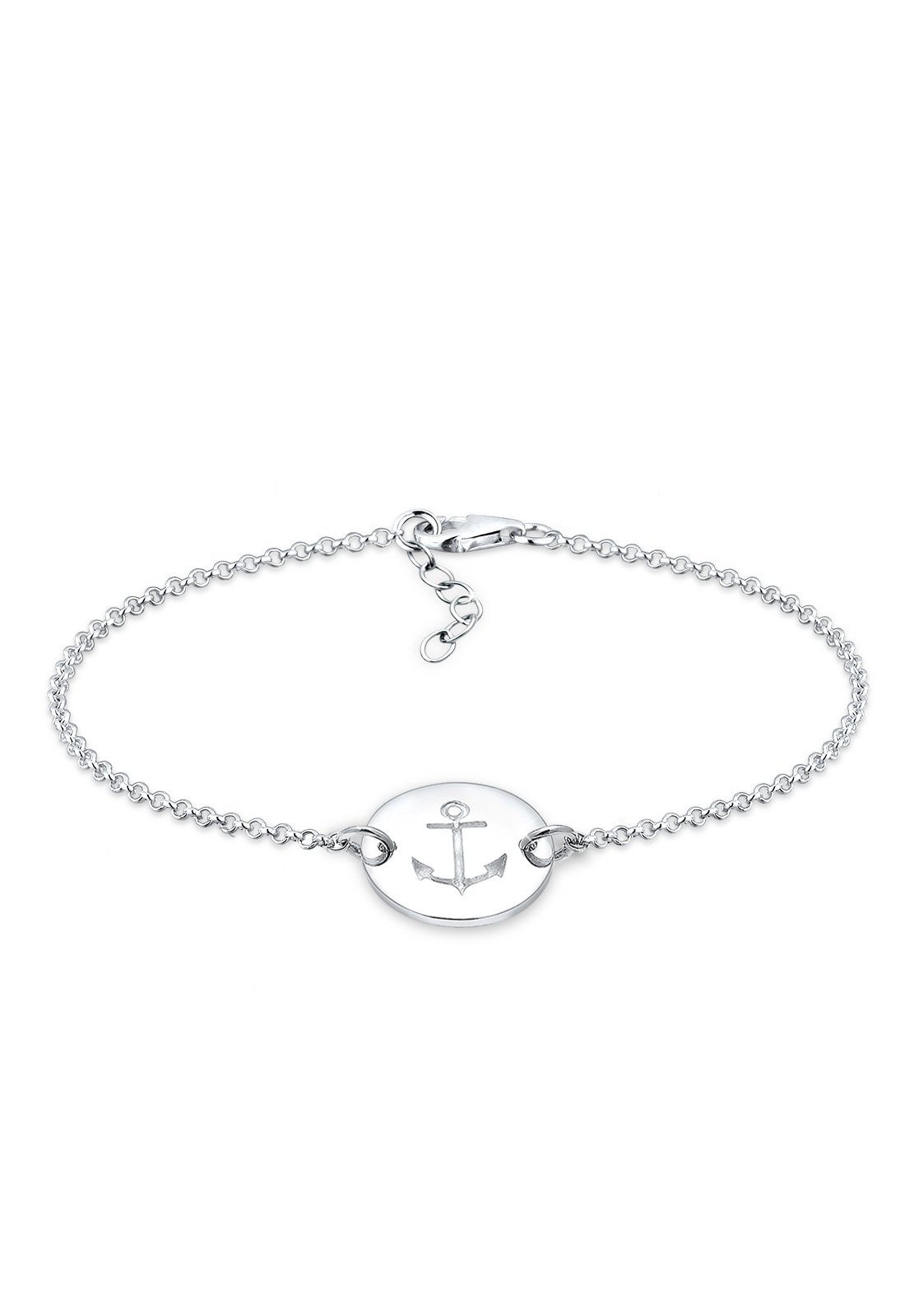 Elli Armband Anker Plättchen Geo Trend 925 Silber