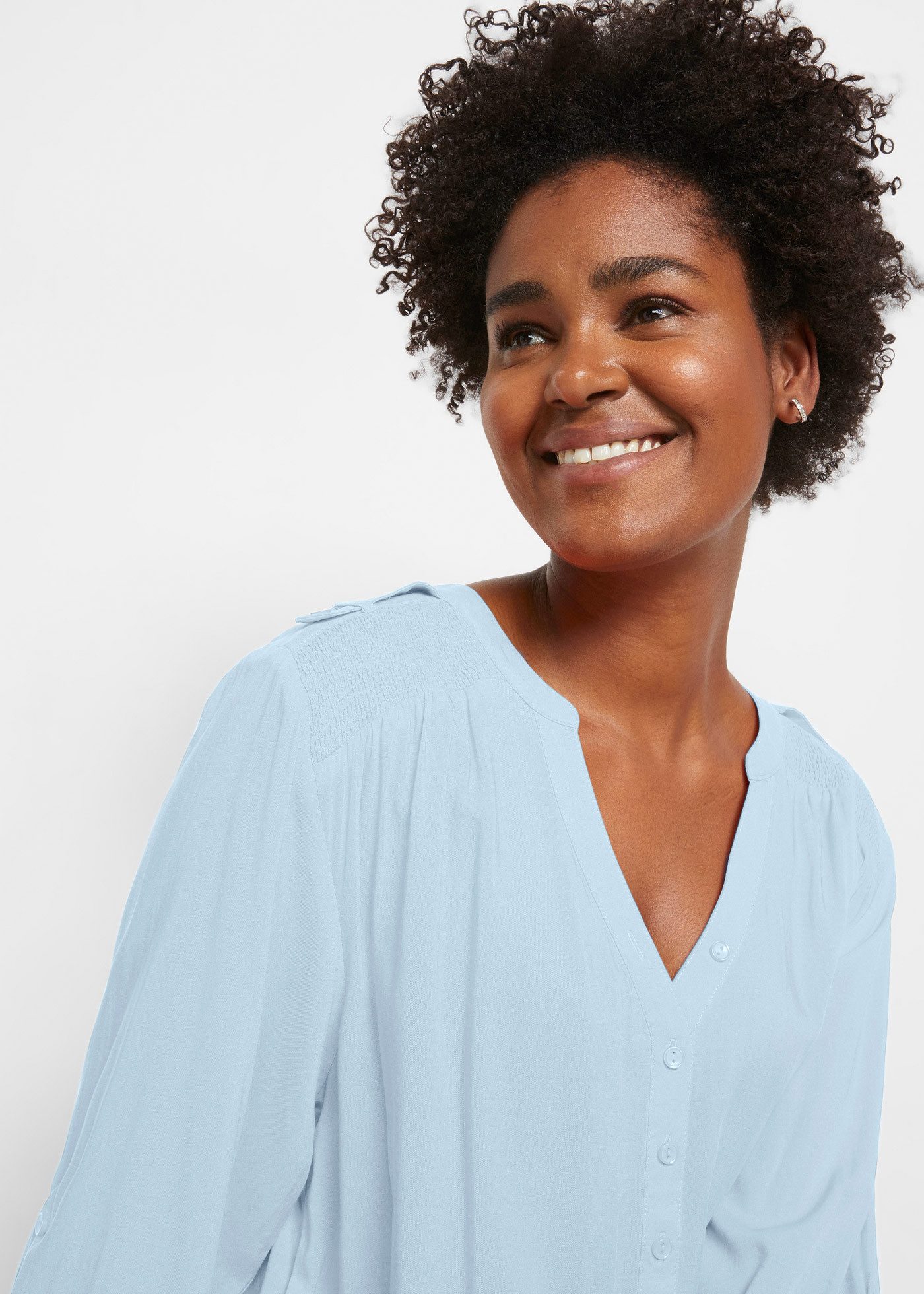 bonprix Tunika Casual Stil, Regular Fit, mit Rundsaum, mit Knopfleiste