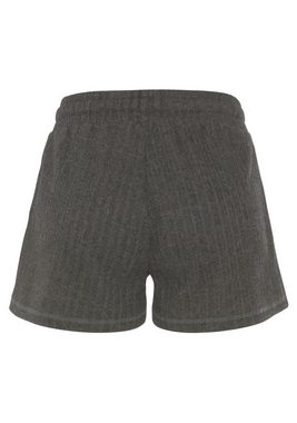 LASCANA Shorts -Loungeshorts meliert in weicher Ripp-Qualität mit Bindeband