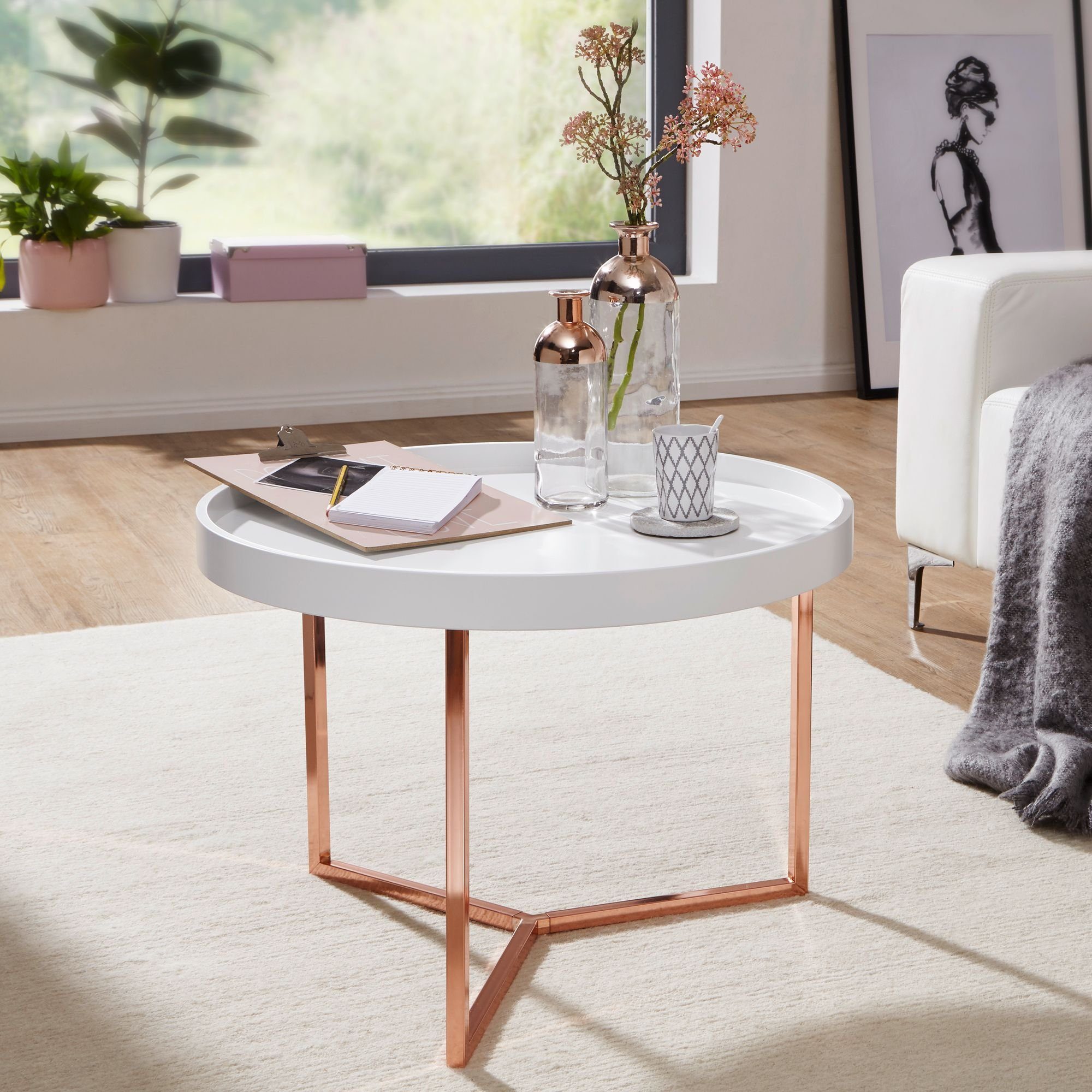 Couchtisch Weiß Wohnzimmertisch Holz Beistelltisch modern Tisch Sofatisch
