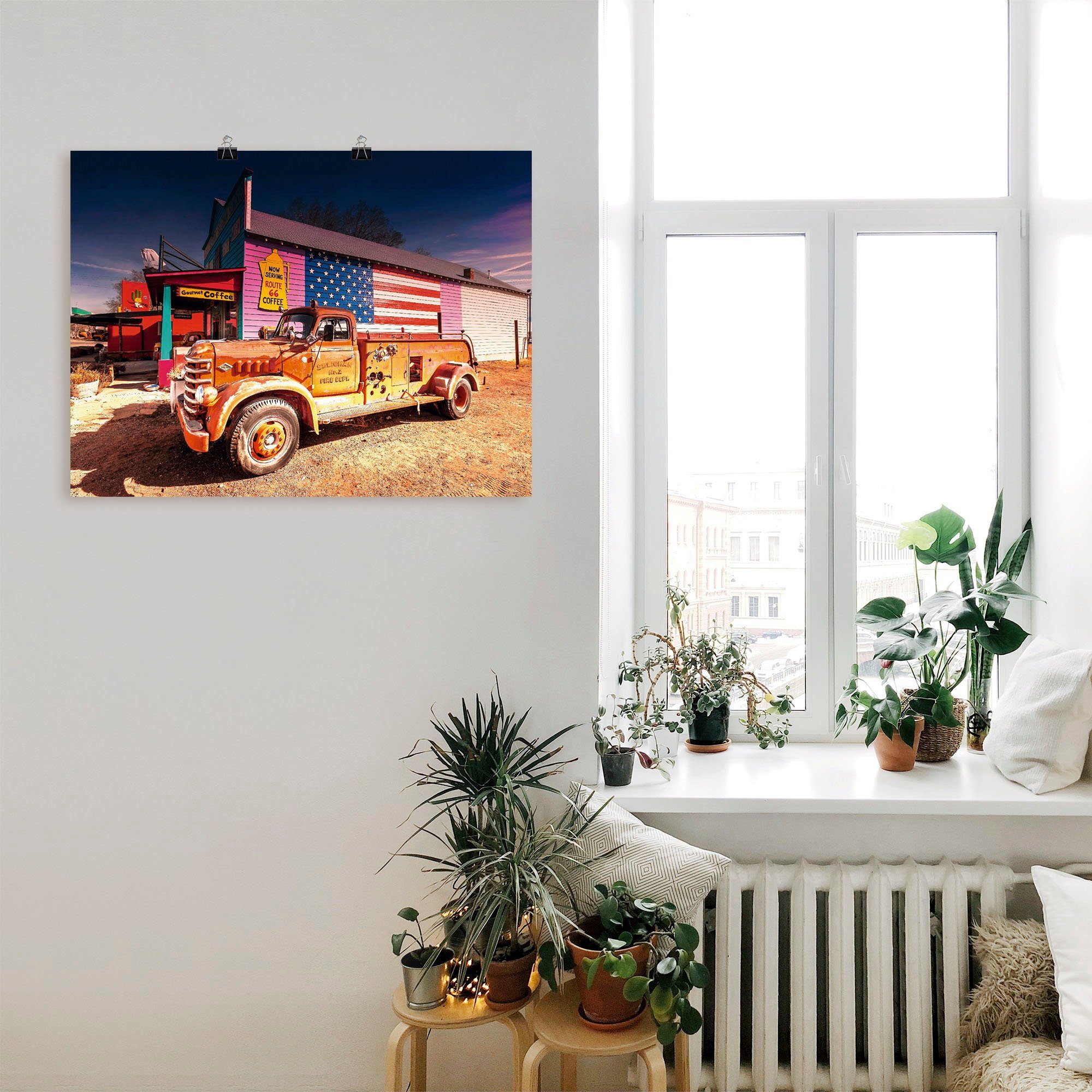 Artland Poster Feuerwehr Oldtimer, Auto (1 St), ohne Rahmen