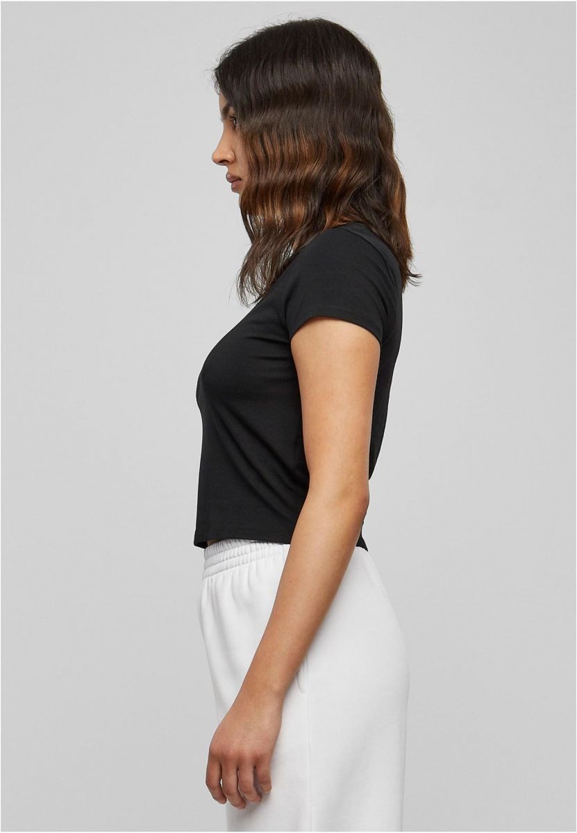 URBAN CLASSICS Rundhalsshirt Ladies Stretch Jersey Cropped Tee Damen T-Shir günstig online kaufen