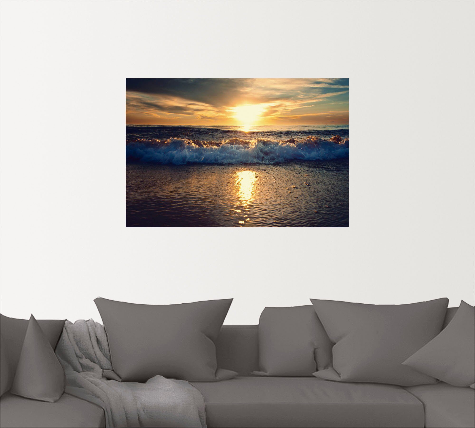 Wandbild Leinwandbild, versch. Gewässer als Alubild, Meer, am St), Sonnenuntergang (1 Poster Artland Wandaufkleber in oder Größen