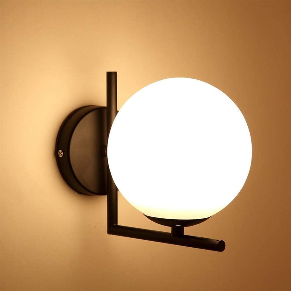 DOPWii Wandleuchte Wandlampe für Nachttisch,Wohnzimmer,Treppen,E27-Lichtquelle Schwarz