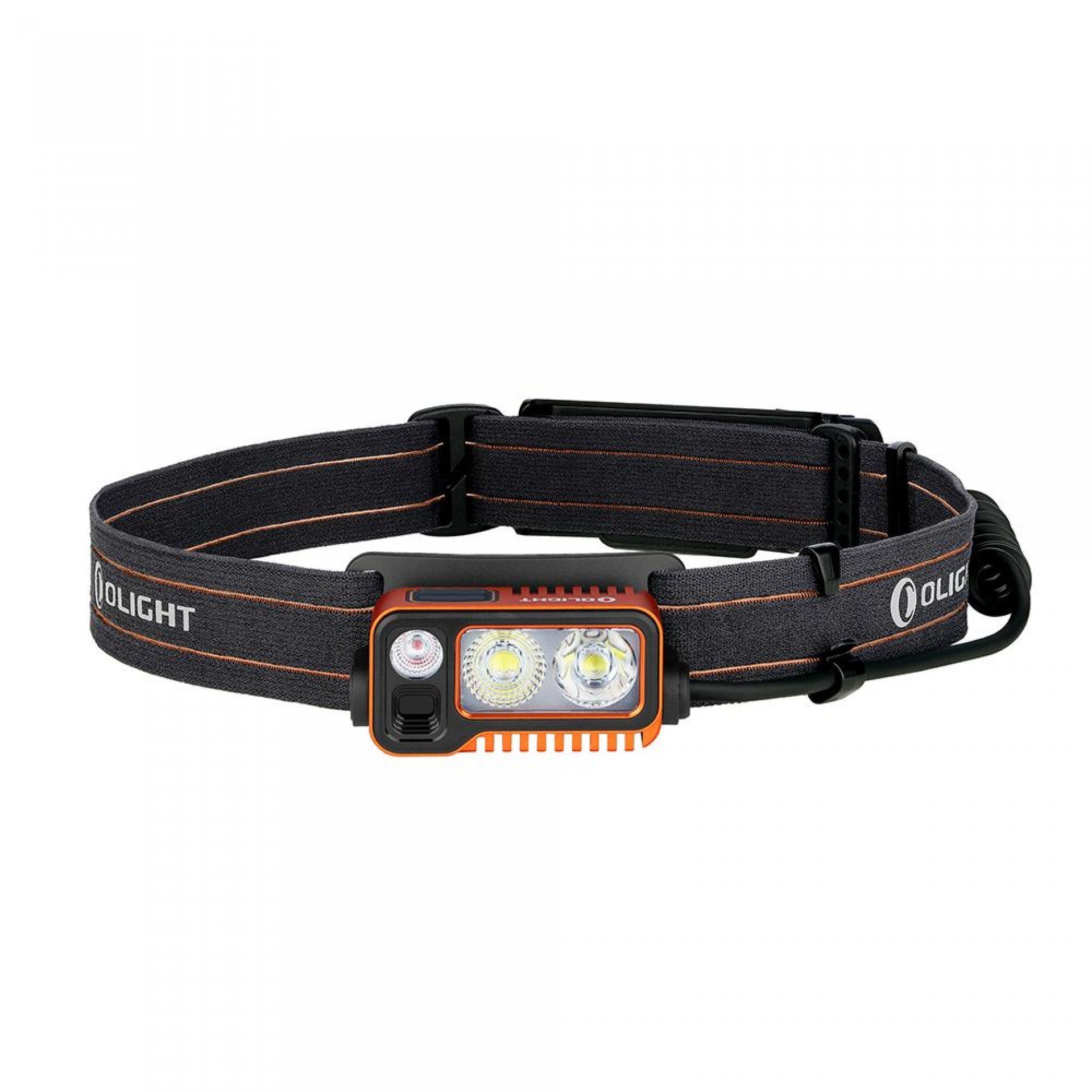 OLIGHT LED Taschenlampe Olight mit verstellbar Stirnlampe IPX4, Orange Rotlicht 2 60° 2 Stirnlampe leistungsstarke Pro Array SOS-Modi Kontrollsystem mit