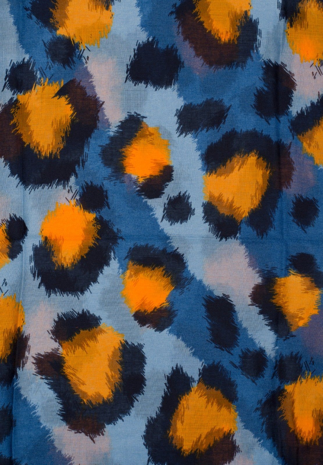 styleBREAKER Modeschal, (1-St), Oversize Print mit Orange-Blau Leoparden Schal