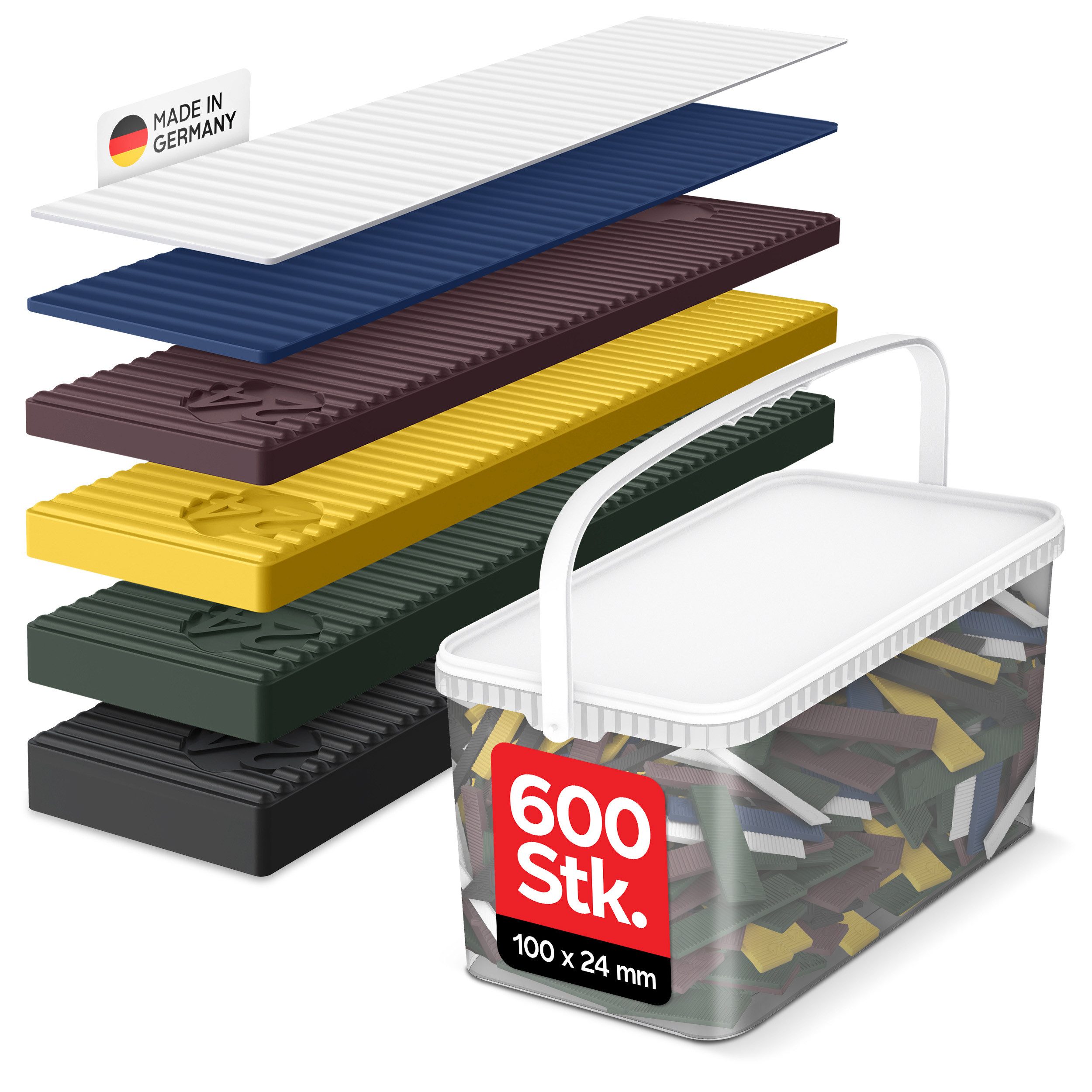 Inovatec Unterlegplatte Kunststoff Verglasungsklötze 100 x 24, 600-St.