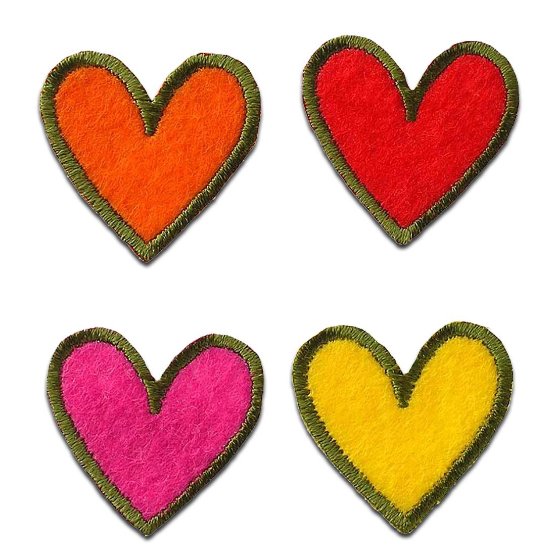 Mono-Quick Aufnäher Bügelbild, Aufbügler, Applikationen, Patches, Flicken, zum aufbügeln, Polyester, Set Herz Liebe - Größe: verschiedene Größen