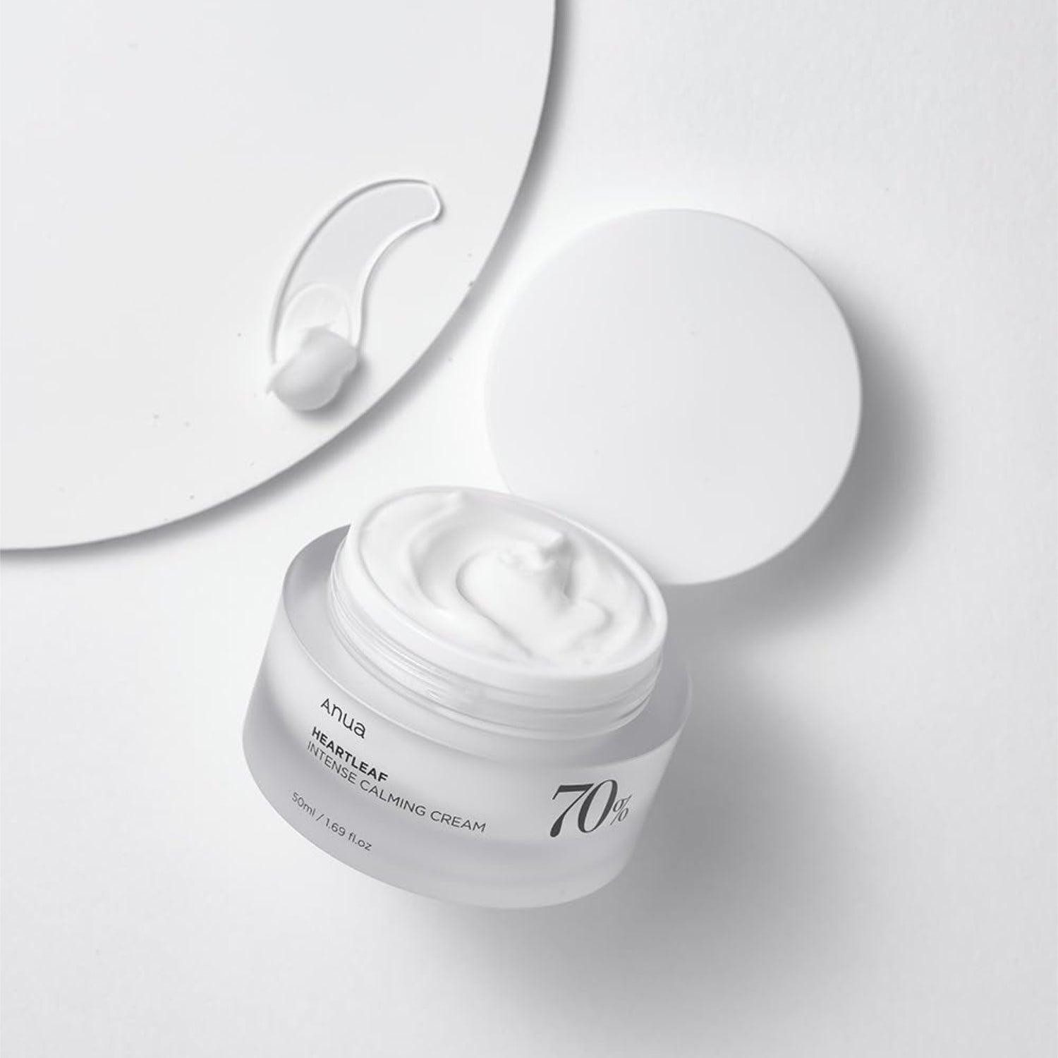 Anua Tagescreme Heartleaf 70% Intense Calming Cream - Beruhigende Pflege für empfindliche Haut, 70% Heartleaf-Extrakt, Anti-Aging-Wirkung, Hautberuhigend