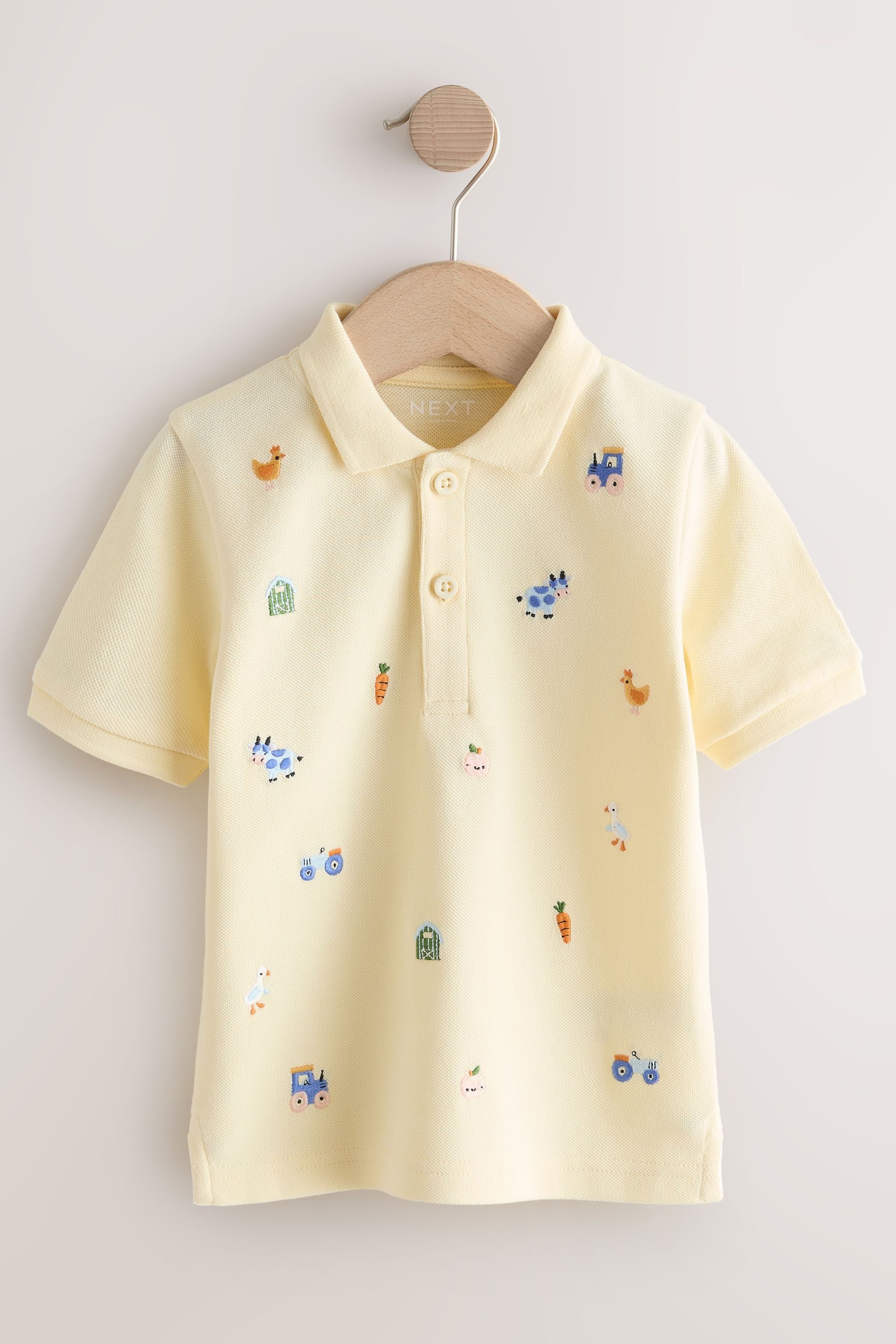 Next Poloshirt Kurzärmeliges Poloshirt mit Stickerei (1-tlg)