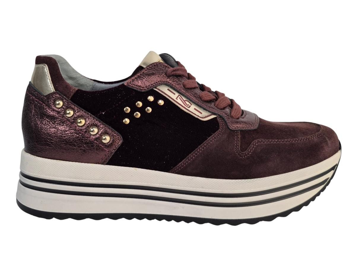 Nero Giardini Velour Met. bordo Sneaker