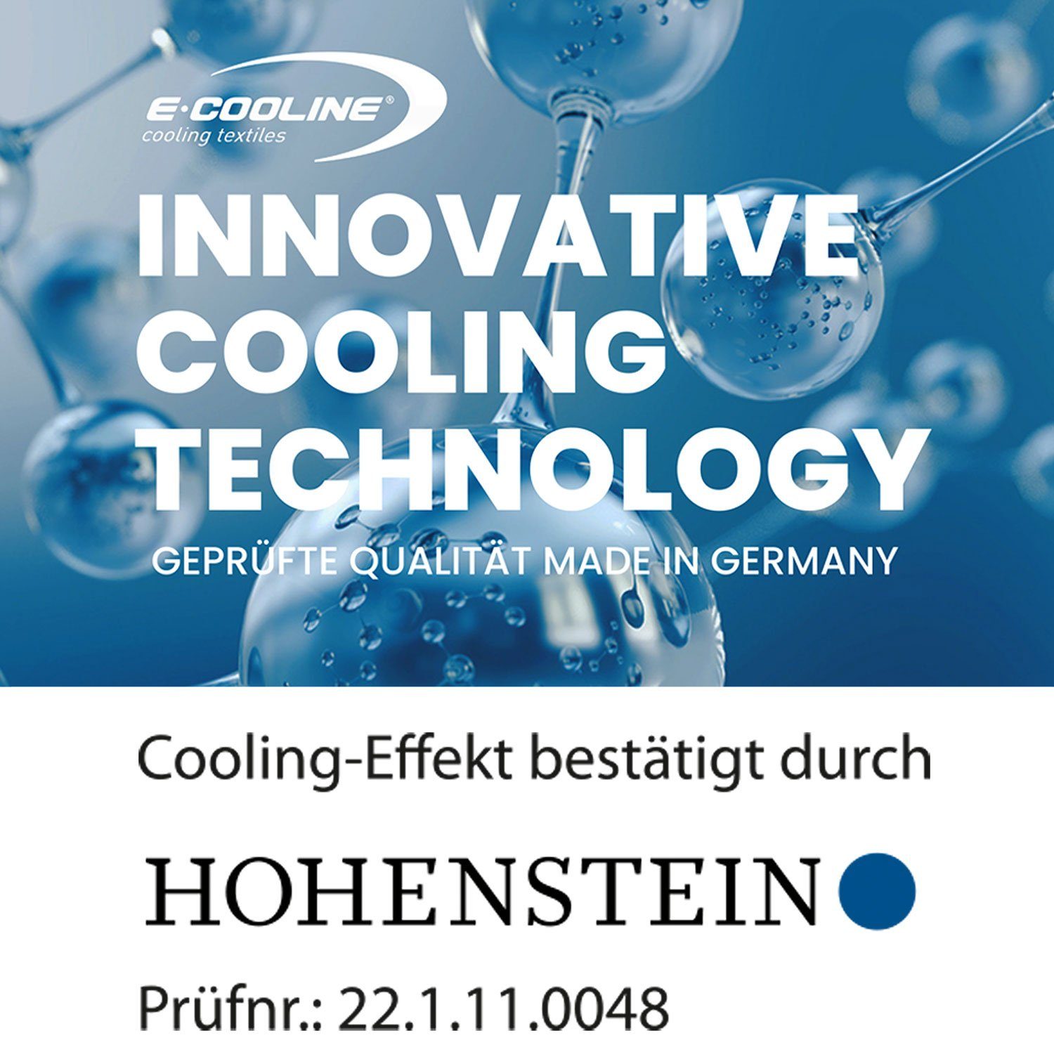 Klimaanlage Bandana mit Wasser, stundenlange Kühlung, durch - E.COOLINE aktive Aktivierung kühlend - Anziehen Blau Kühlung zum