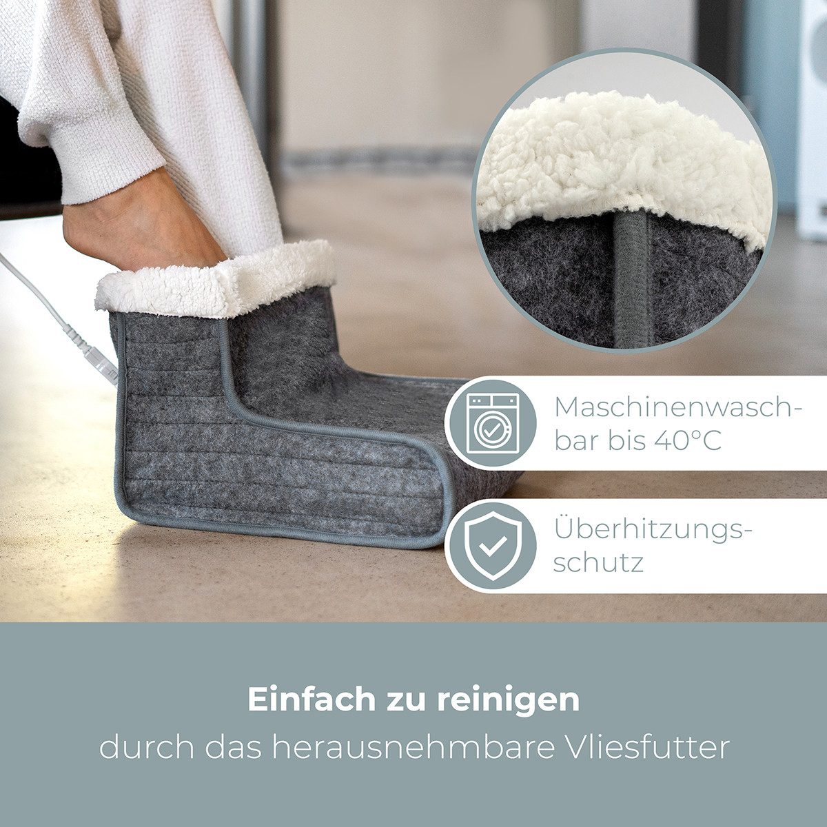 ProfiCare Elektrofußwärmer PC-FW 3058, 3 Temperaturstufen, Abschaltautomatik, One Size