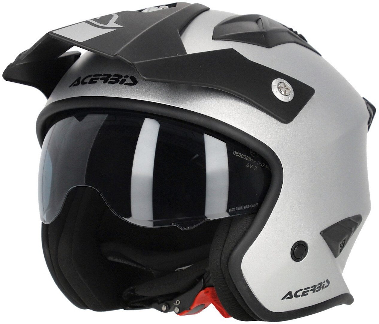 Acerbis Motorradhelm Aria Metallic Jethelm, integriertes Sonnenvisier