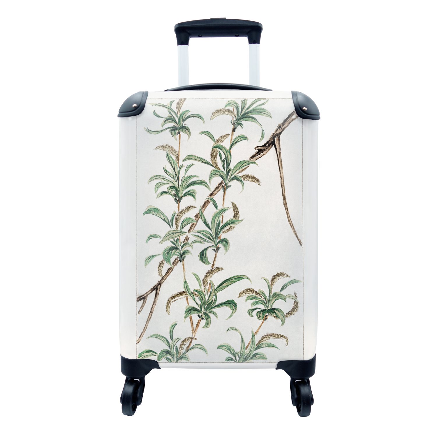 MuchoWow Handgepäckkoffer Dschungel - Japanisch - Vintage, 4 Rollen, Reisetasche mit rollen, Handgepäck für Ferien, Trolley, Reisekoffer
