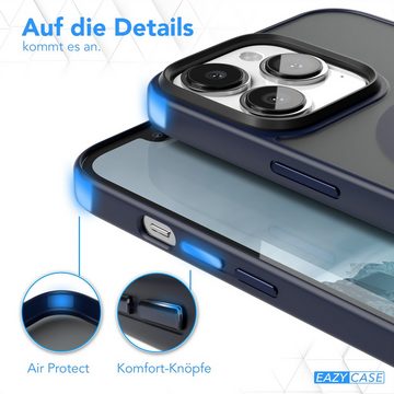 EAZY CASE Handyhülle Outdoor Case MagSafe für Apple iPhone 13 Pro 6,1 Zoll, Handyhülle stoßfest Silikon Case Etui Outdoorcase kratzfest Dunkelblau