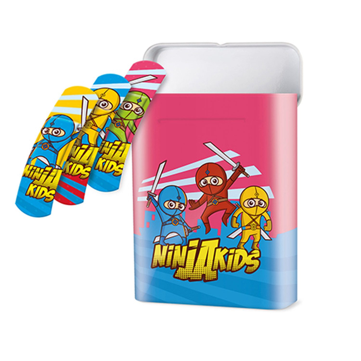 LifeMed Wundpflaster 40 "Lifemed" Pflaster-Strips Box 6,0 cm x 1,7 cm "Ninjas" (Stück, 40 St., Kinderpflaster), pflasterverband Kinderpflaster Kunterbunt Fingerverband