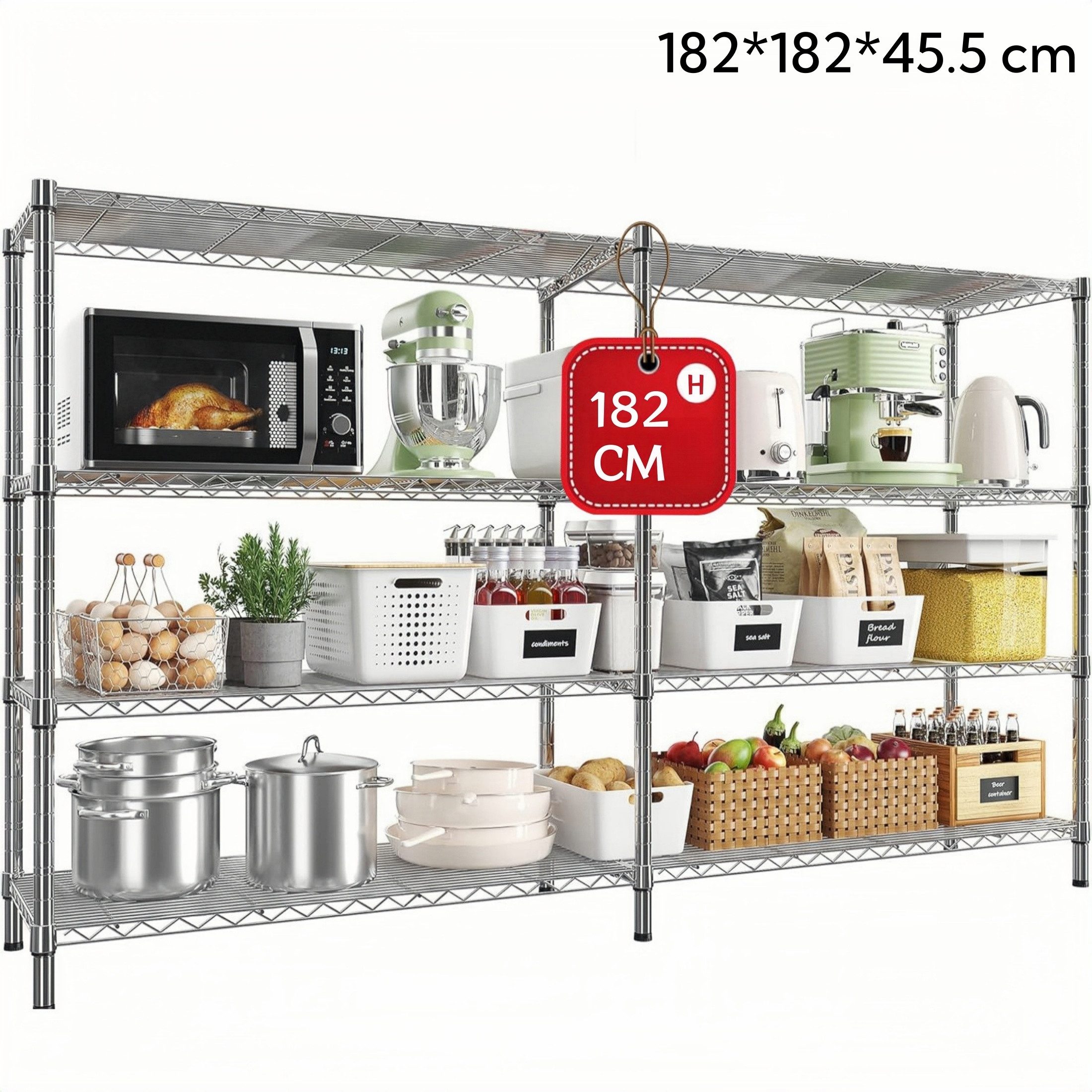 LUCKZON Schwerlastregal 4/5-stufig Standard-Drehregal höhenverstellbares La günstig online kaufen