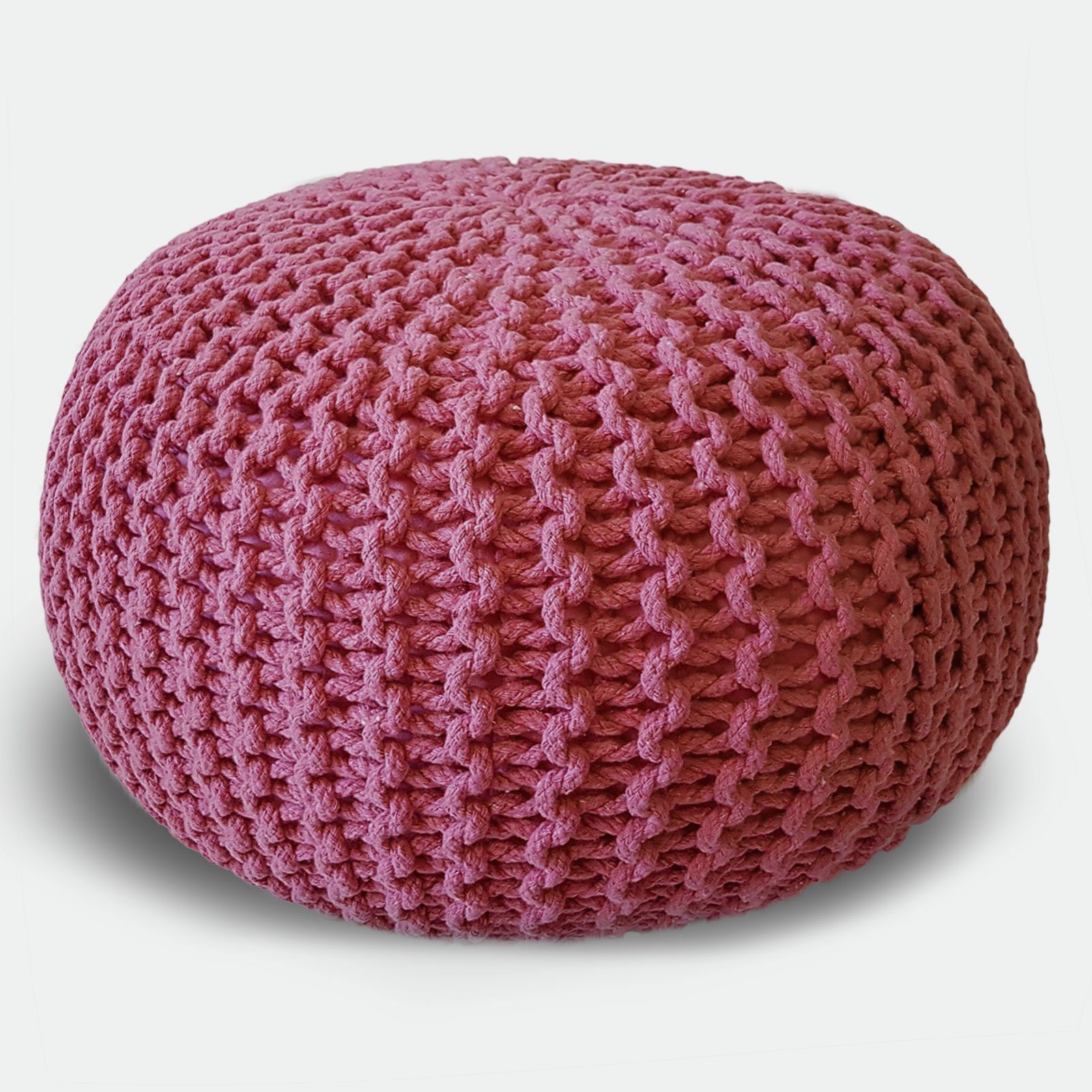 Sitzpouf Pouf pink Ø Pouf nachhaltig cm Strickhocker Casamia Bodenkissen o. 55 45