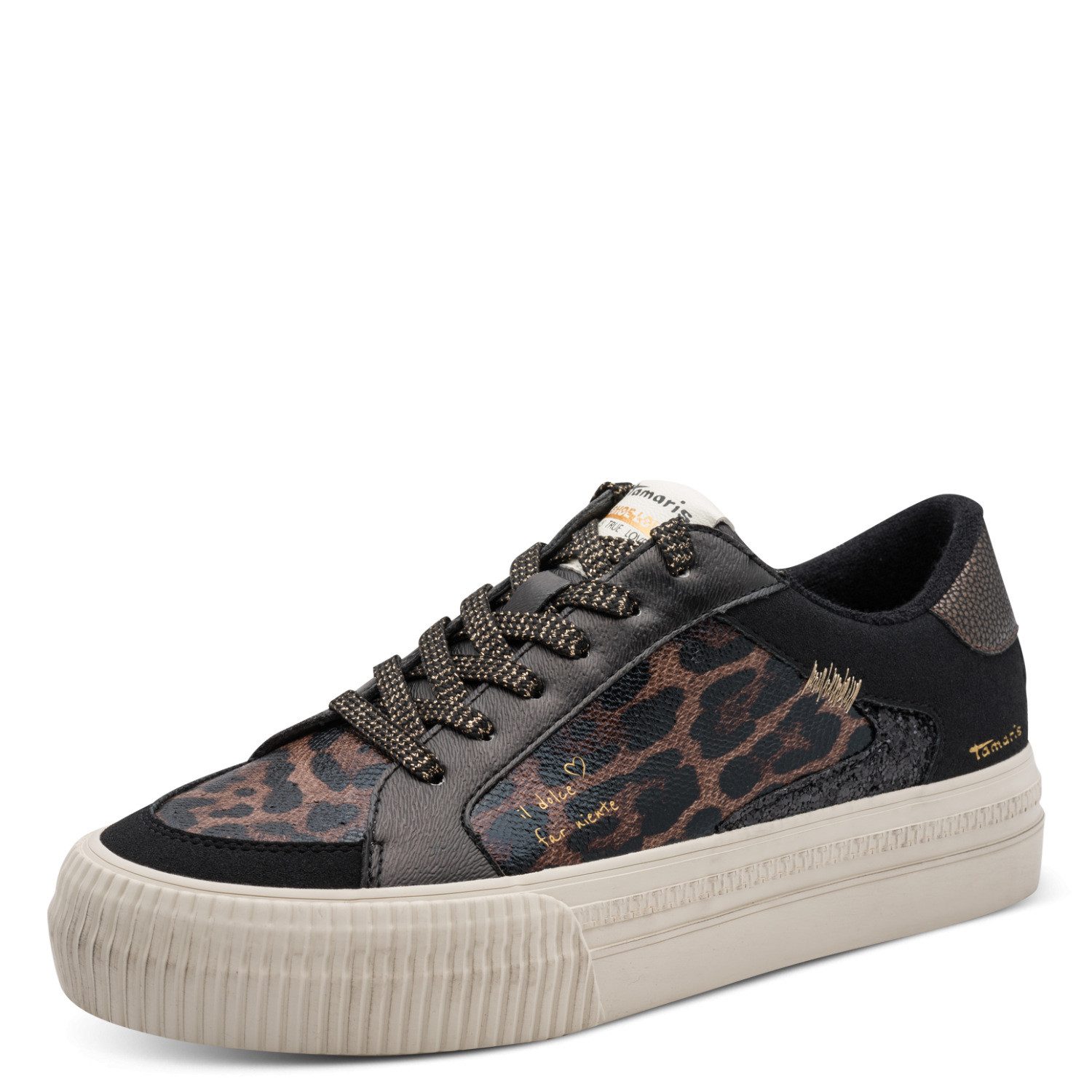 Tamaris Plateausneaker Freizeitschuh, Halbschuh, Schnürer im angesagten Animal-Look