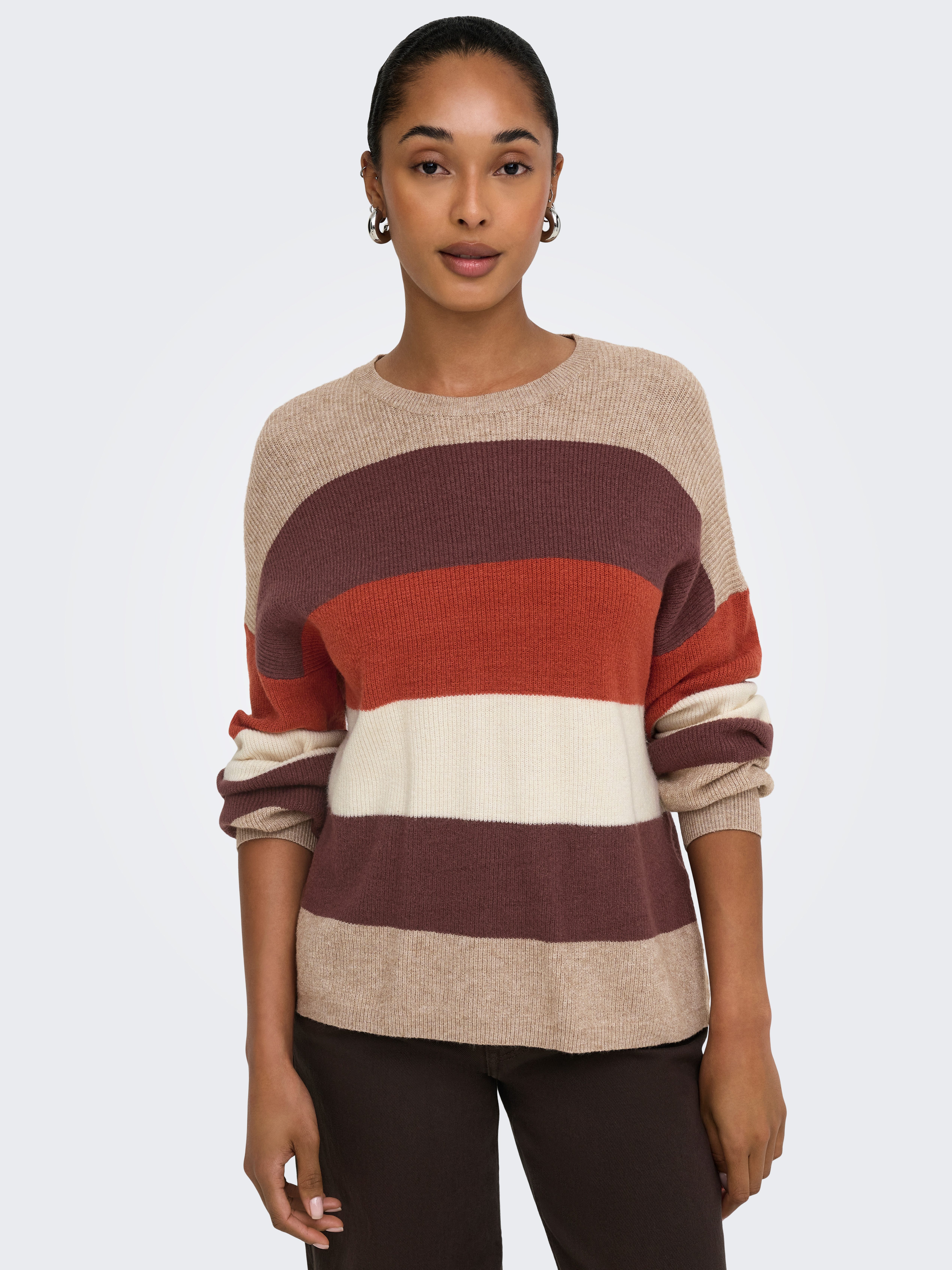 ONLY Strickpullover ONLATIA L/S STRIPE PULLOVER KNT NOOS Viskosemischung, regular fit
