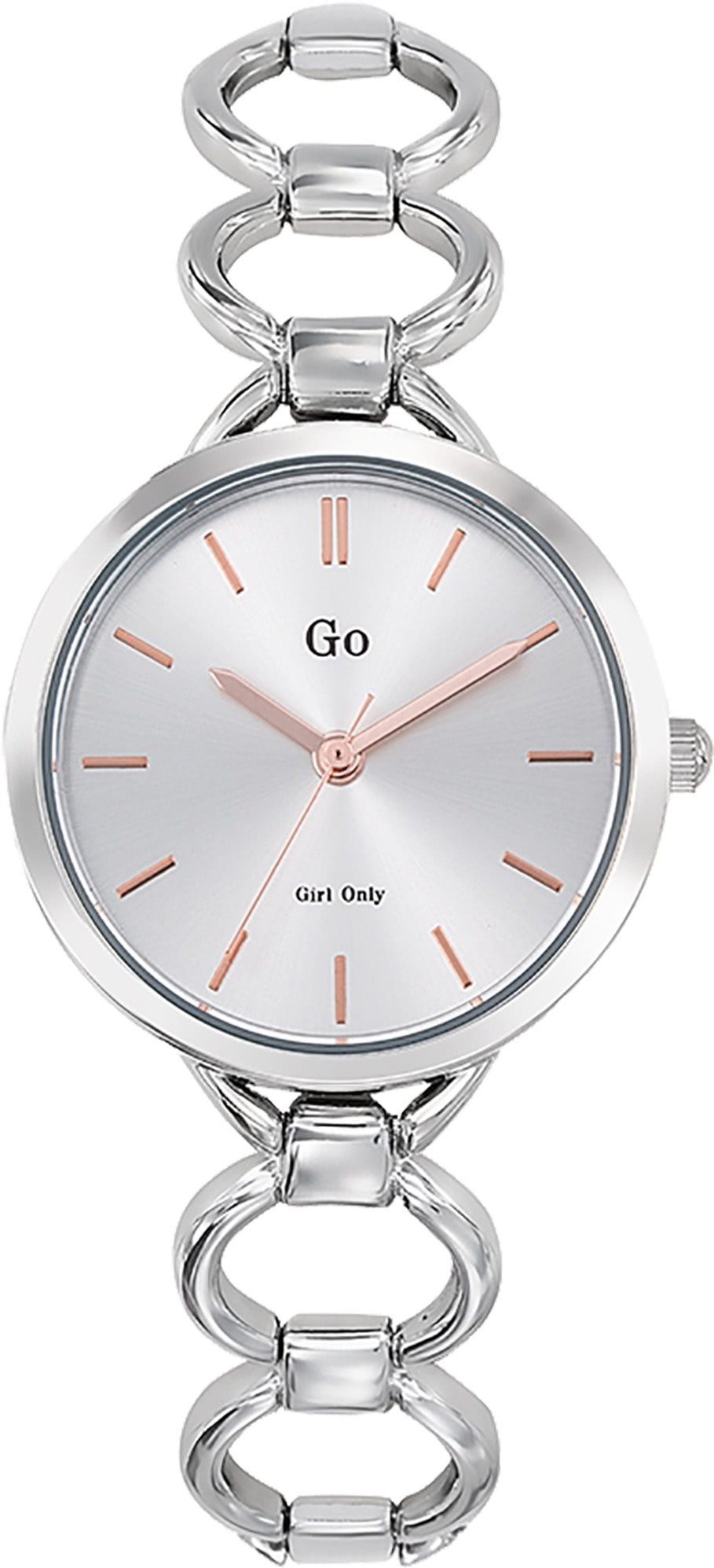 Girl Only Quarzuhr Girl Only Damen Armbanduhr Edelstahl, (Analoguhr), Damenuhr GO silber, klein (ca. 30mm) Edelstahlarmband, Elegant-Style