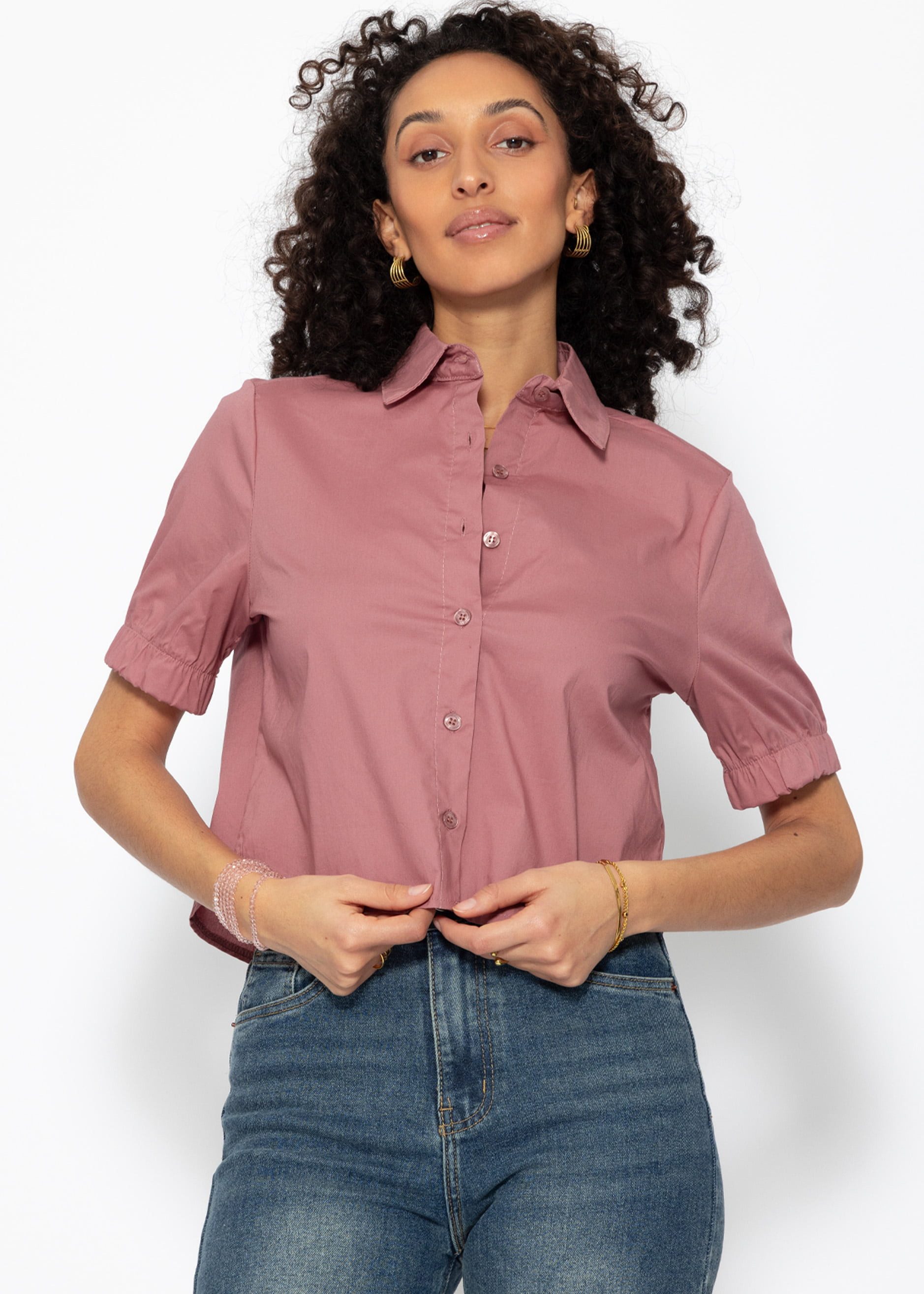 SASSYCLASSY Langarmbluse Vielseitig kombinierbare Kurzarmbluse Damen günstig online kaufen
