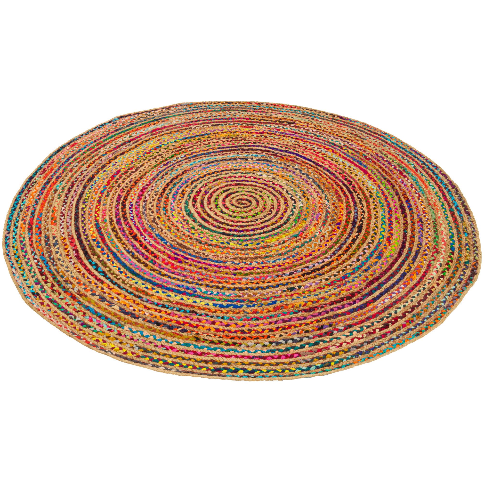 Pergamon Sisalteppich Teppich Jute Baumwolle Salsa Bunt, Rund, Höhe: 8 mm