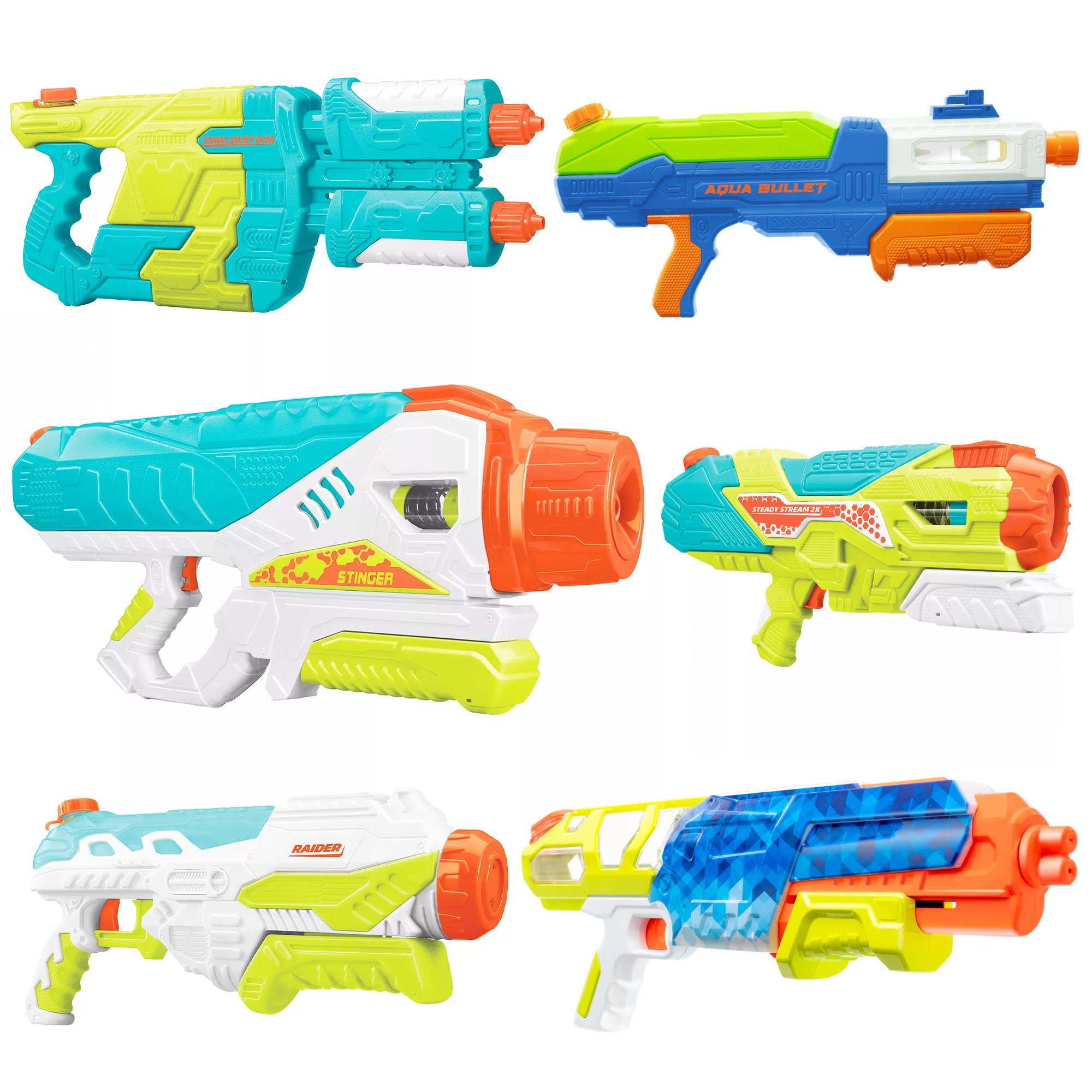 Buzz Bee Toys Wasserpistole Ultimatives Wasserblaster-Set mit 6 verschiedenen, Dieses ultimative 6er-Set bietet mit sechs verschiedenen BuzzBee Water